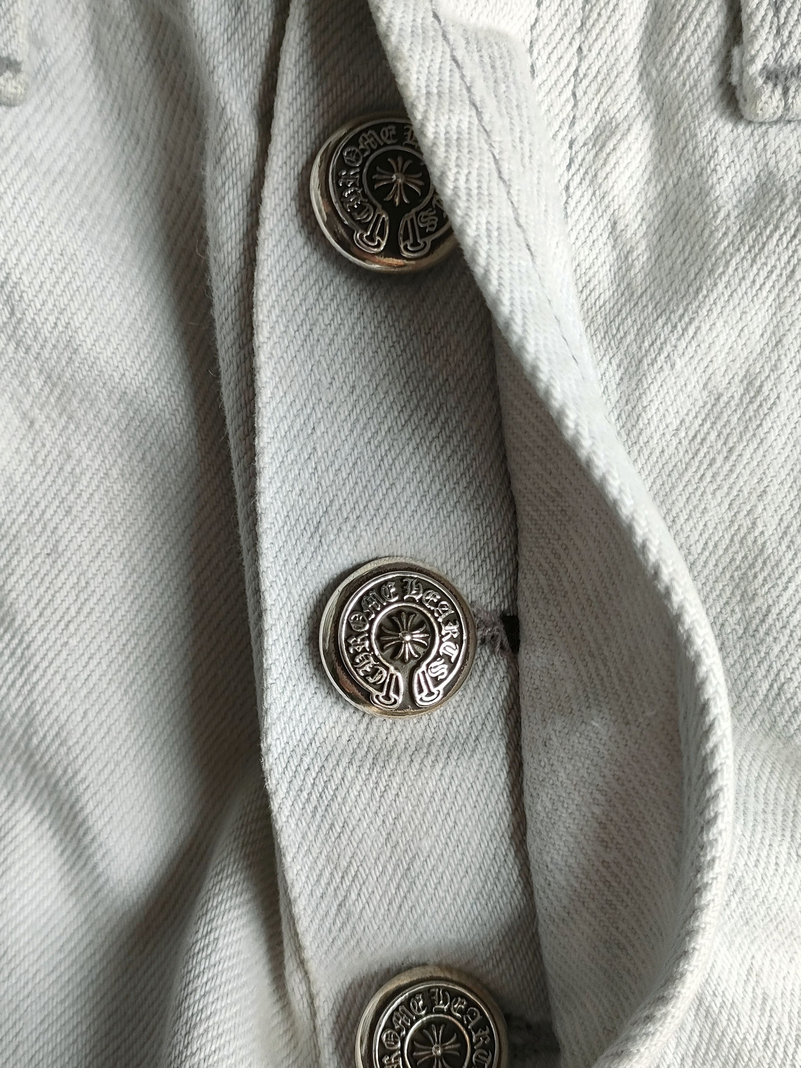 Chrome Hearts Chrome Hearts Silver Cross Patches Light Gray Jeans Size 27" / US 4 / IT 40 - 4 Thumbnail