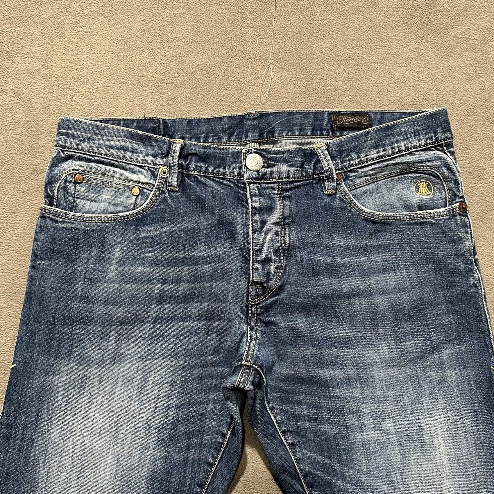 Vintage Herrlicher Jeans Mens 32x32 Blue Denim Tyler Slim Fit Faded GUC 5-Pocket Design Straight Slim Inseam 32" Regular Denim Size US 32 / EU 48 - 3 Thumbnail