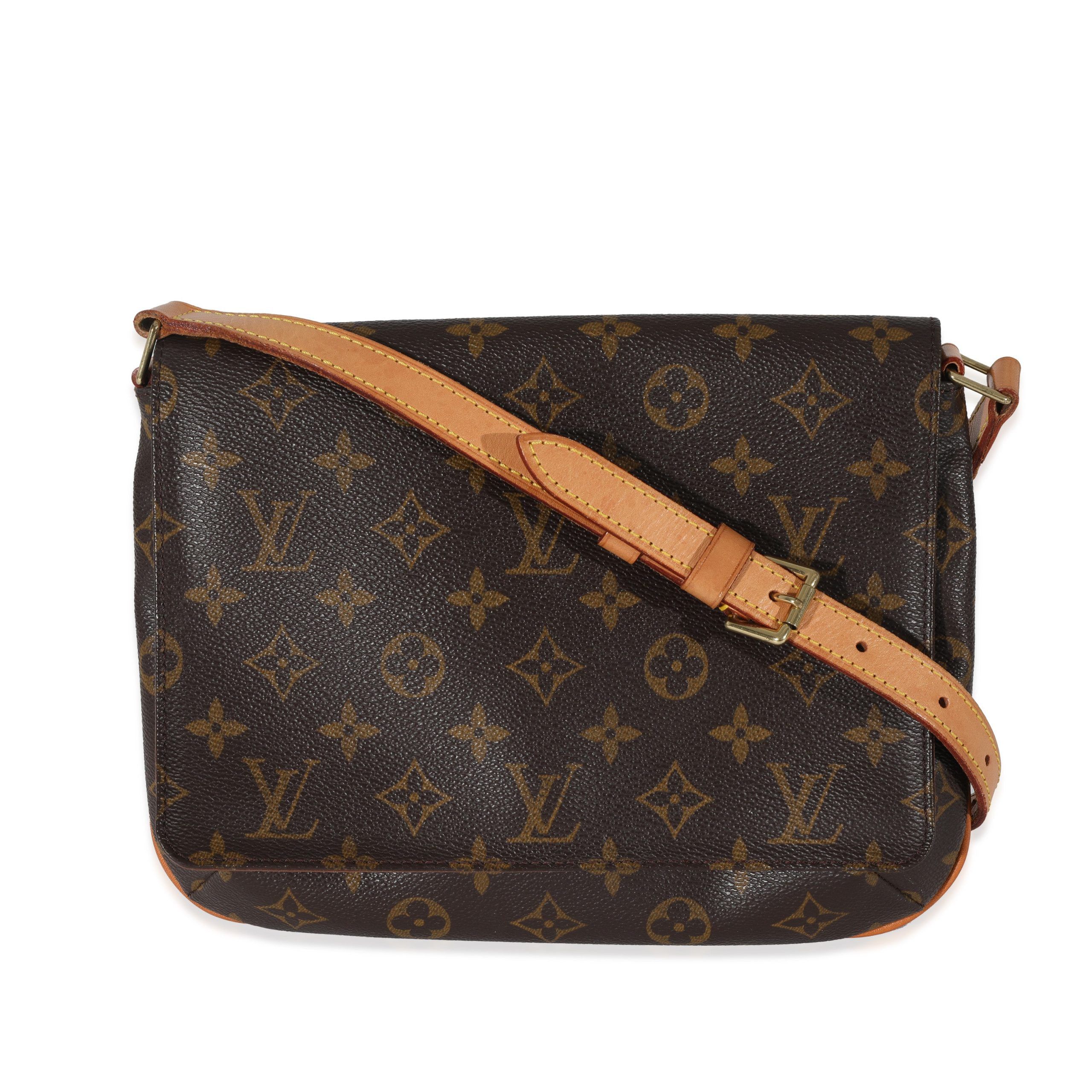image of Louis Vuitton Vintage Monogram Canvas Musette Tango in Brown, Women's