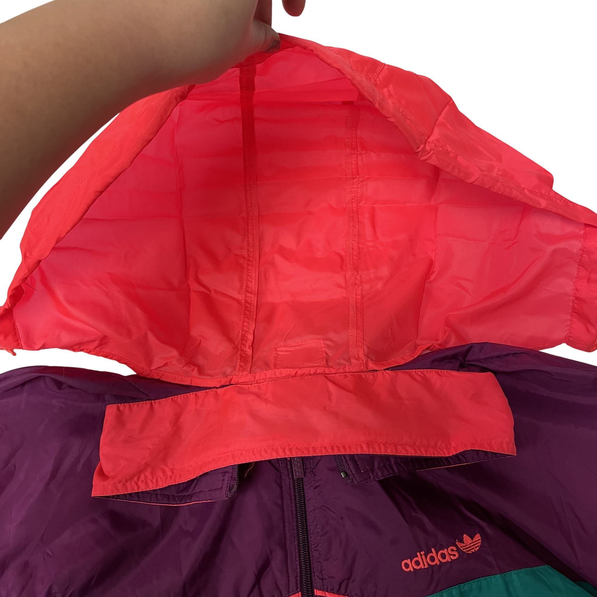 Adidas Vtg Adidas Purple Colorblock SPELLOUT Track NEON Jacket Size US L / EU 52-54 / 3 - 14 Thumbnail