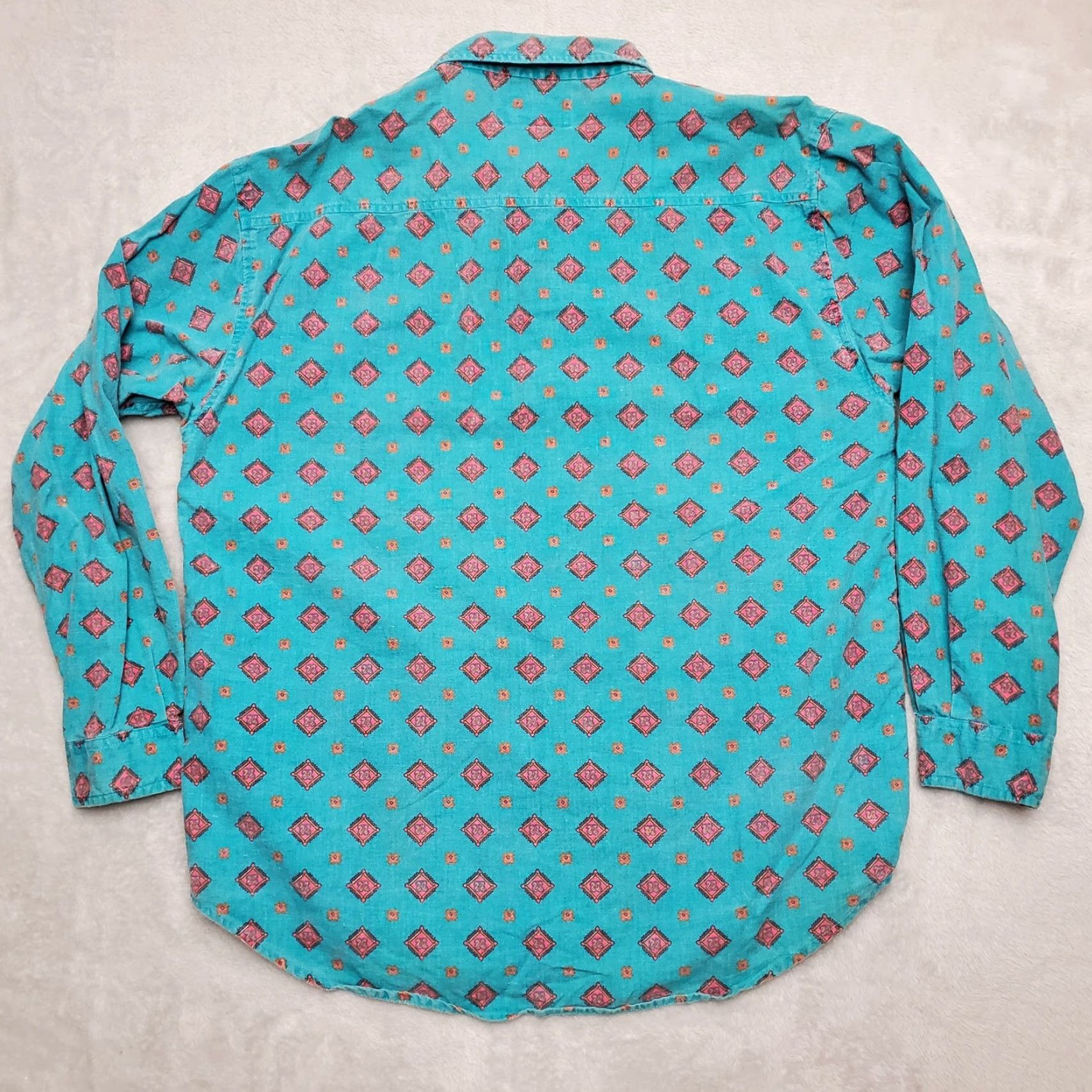 Vintage VINTAGE Tomato Streetwear Shirt Mens Large Green Geometric 100% Cotton 90s Y2K Polo Casual Mens Size US L / EU 52-54 / 3 - 6 Thumbnail