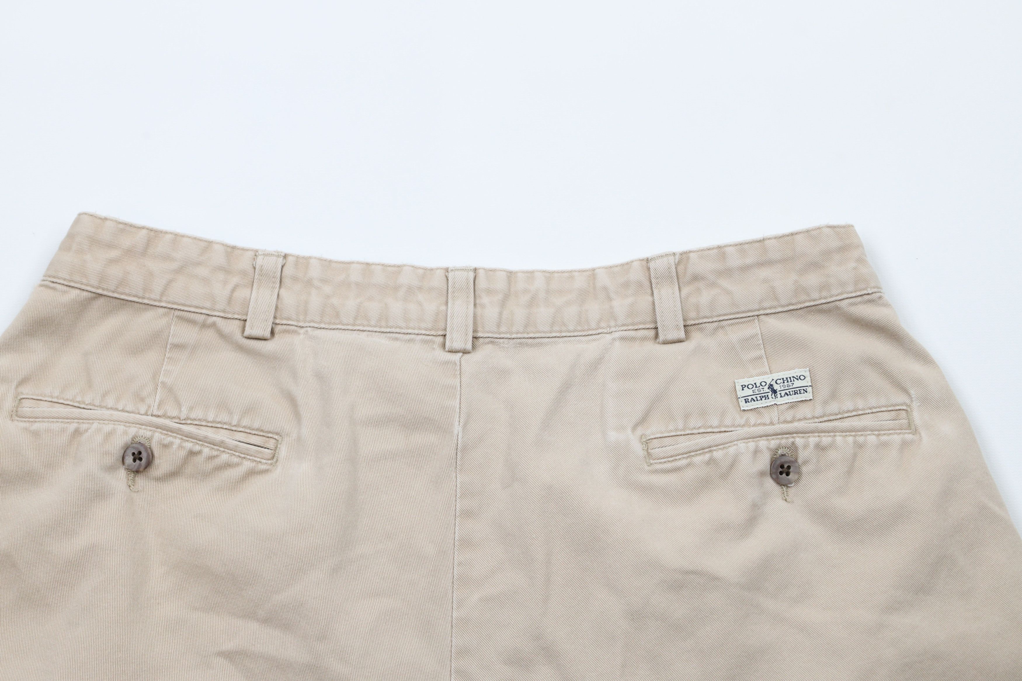 Ralph Lauren × Vintage Vintage 90s Ralph Lauren Above Knee Chino Shorts Beige Size US 32 / EU 48 - 10 Thumbnail
