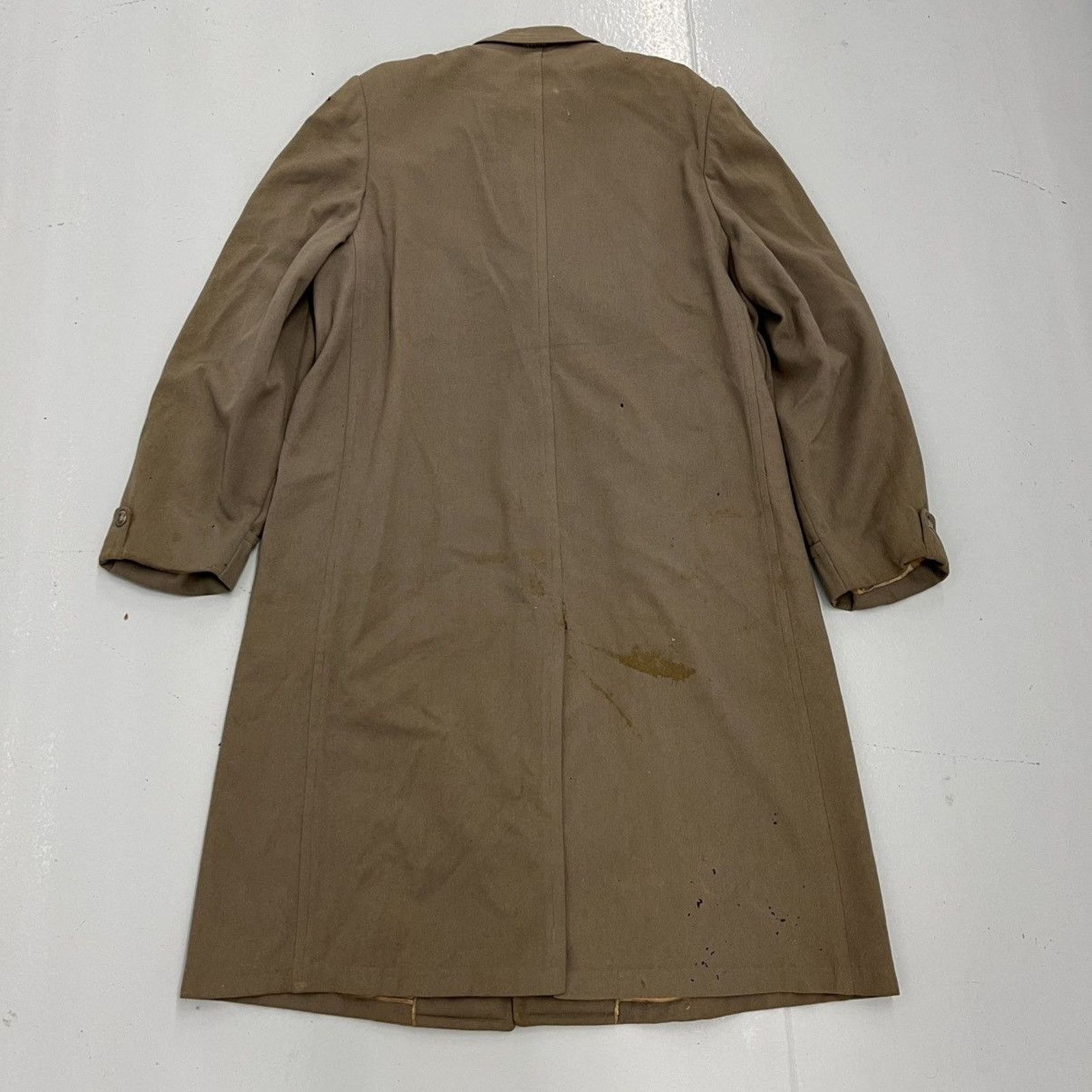 Other Vintage 40s 50s Beige Wool Long Overcoat Size US XL / EU 56 / 4 - 5 Thumbnail