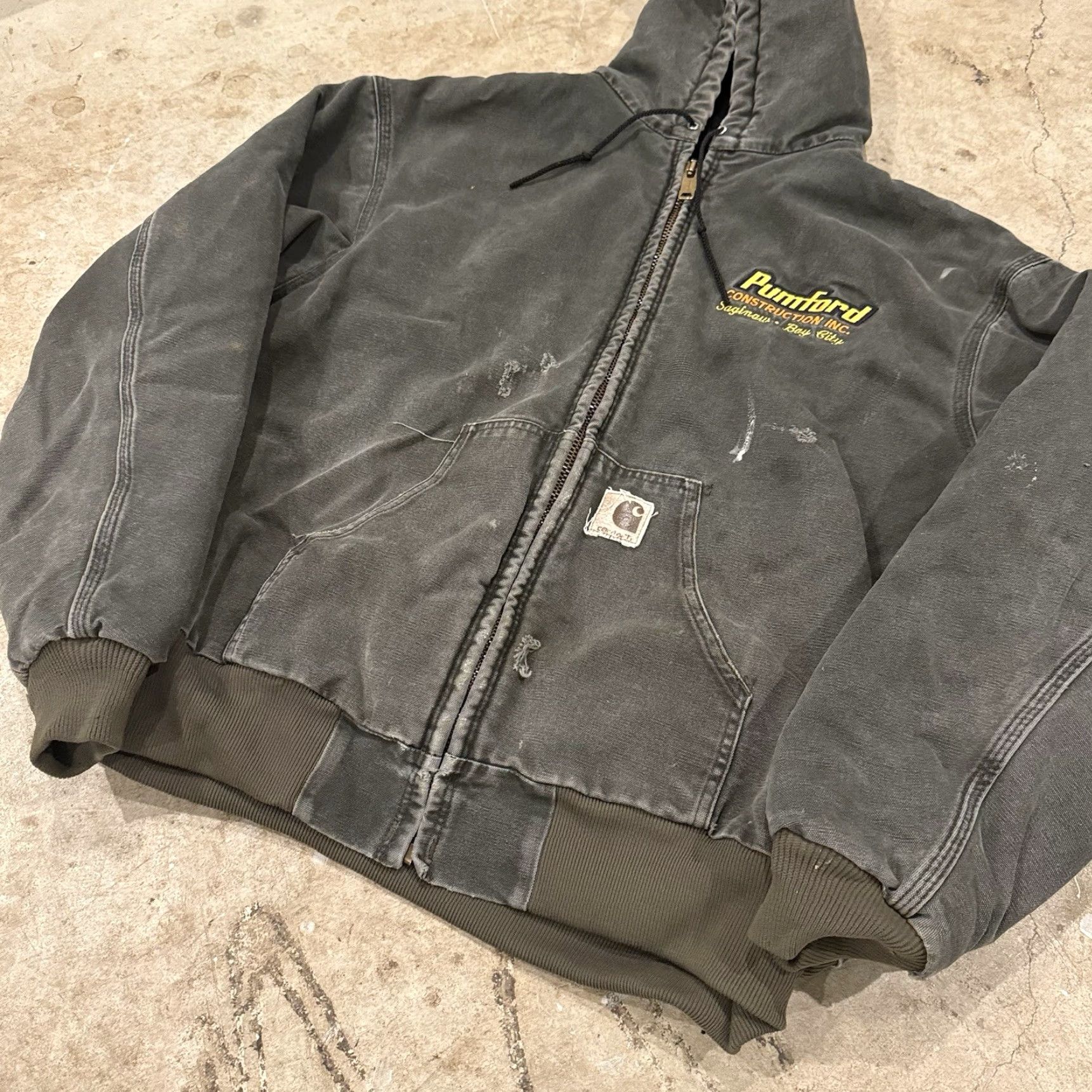 Carhartt VINTAGE Carhartt J68MOS Jacket 2XL Regular Moss Green Quilted Workwear Hooded Bomber Mens Size US XXL / EU 58 / 5 - 5 Thumbnail