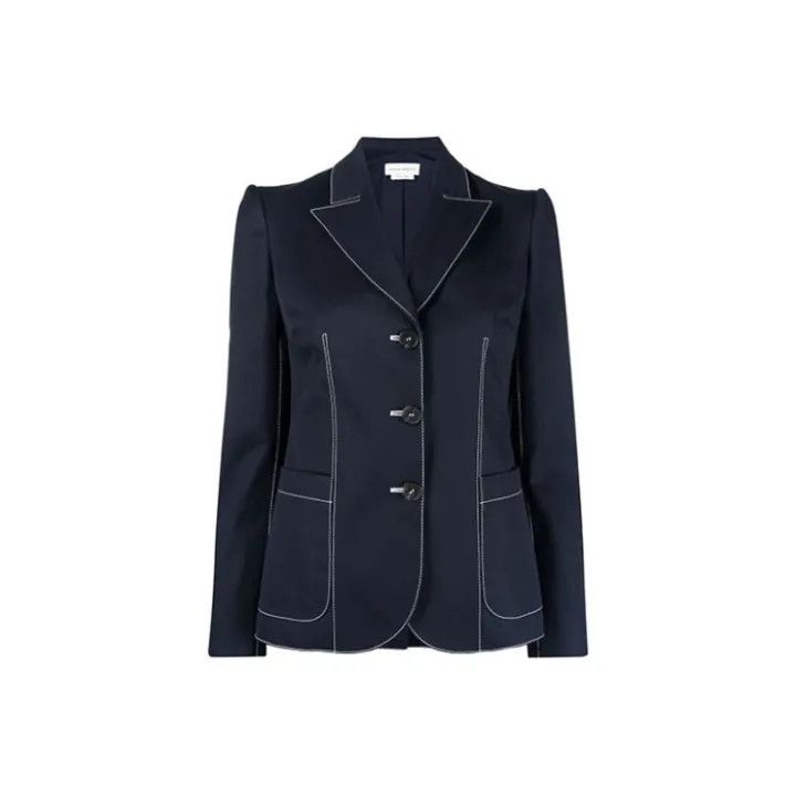 Alexander McQueen Alexander McQueen Tailored Blazer with Contrast Stitching 0079 Size M / US 6-8 / IT 42-44 - 1 Thumbnail