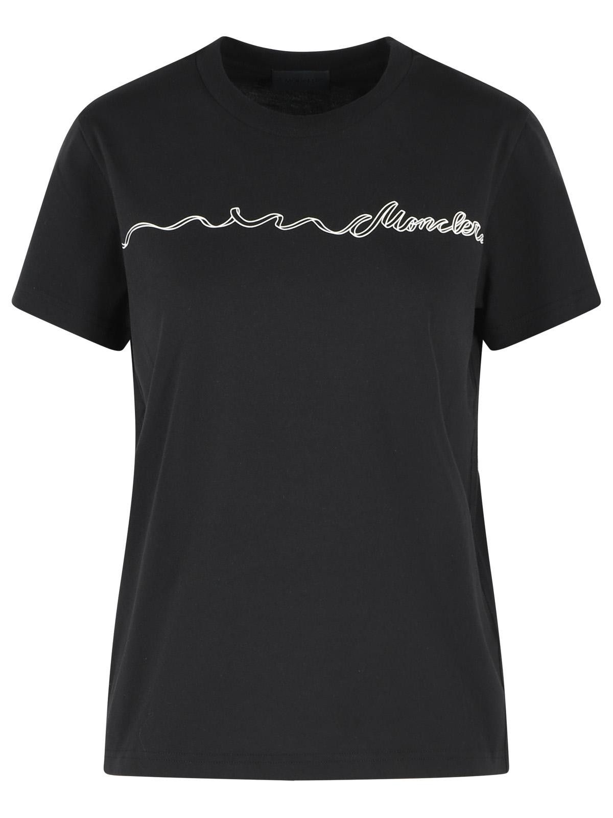 Moncler MONCLER Black Cotton T-Shirt Size XS / US 0-2 / IT 36-38 - 1 Thumbnail