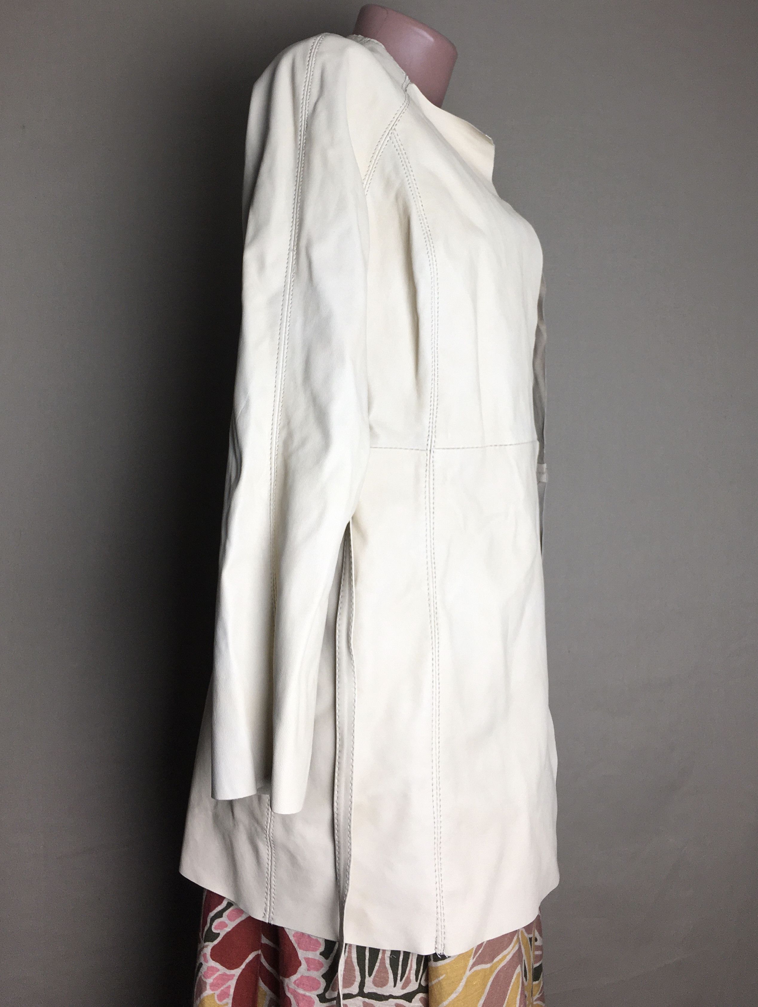 Imperial Imperial Ivory Leather Jacket Italy Size M / US 6-8 / IT 42-44 - 5 Thumbnail