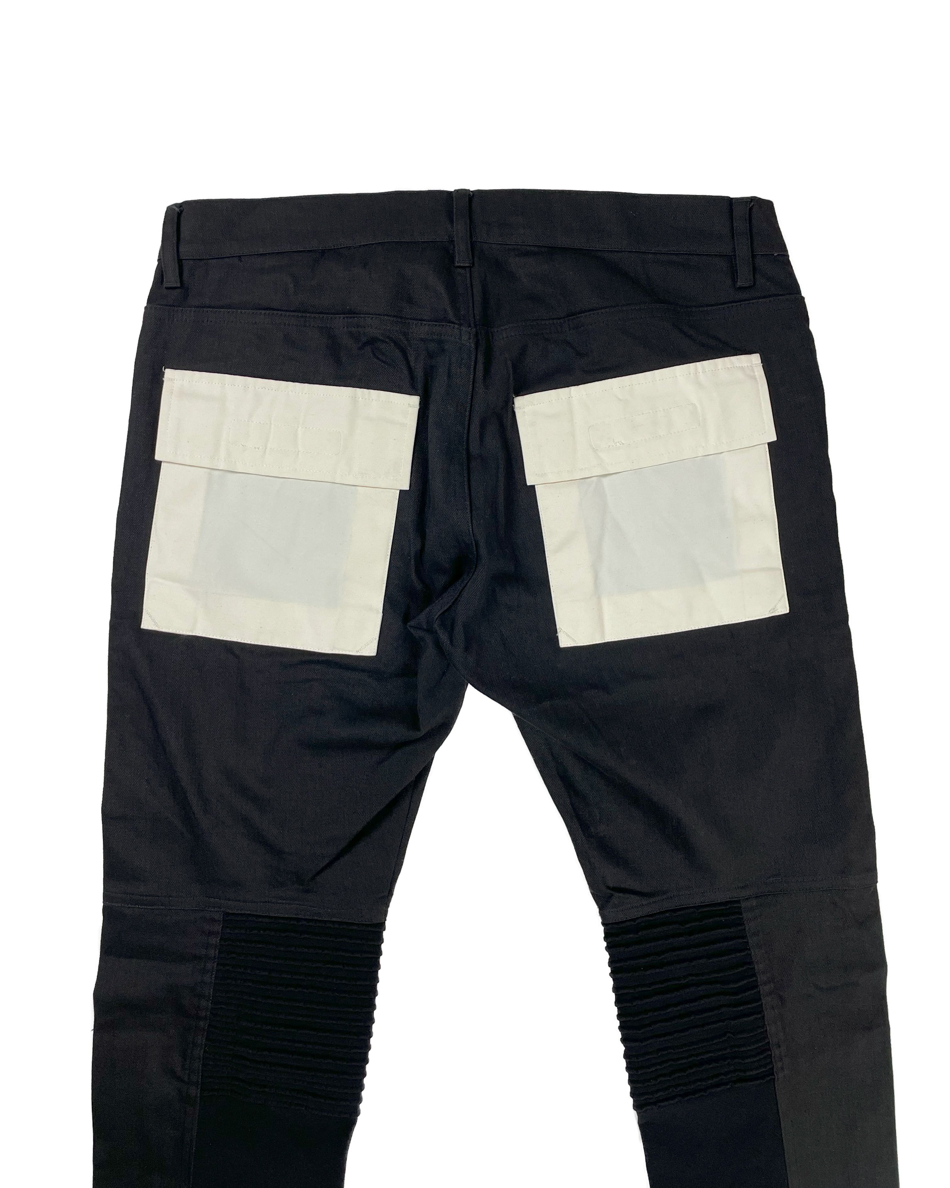 Rick Owens 1/1 FW13 MEMPHIS BLACK/MILK CARGO PANTS DENIM Size US 33 - 4 Thumbnail
