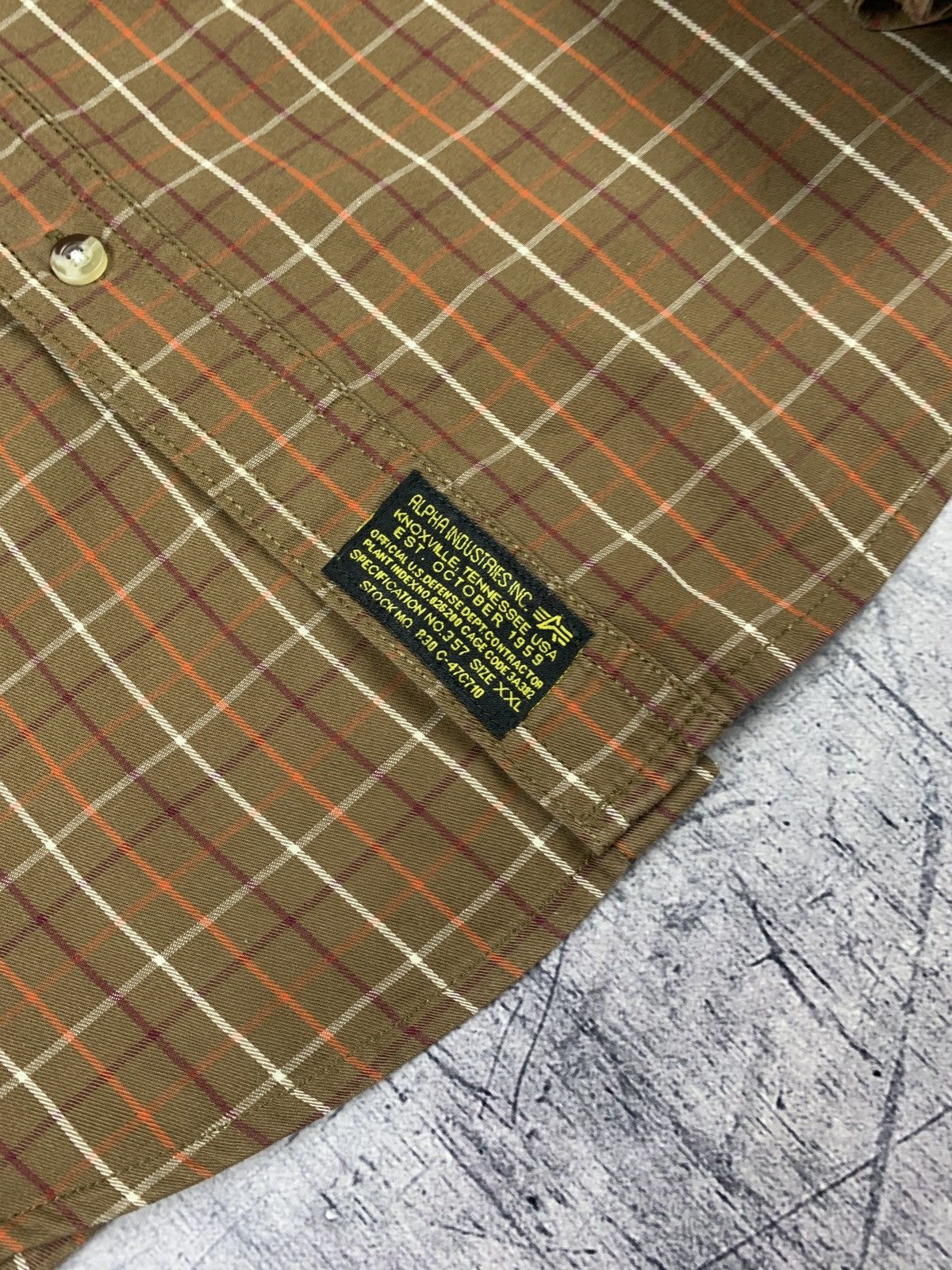 Alpha Industries Vintage Y2K Alpha Industries Patchwork Military Shirt Plaid Size US XXL / EU 58 / 5 - 11 Thumbnail