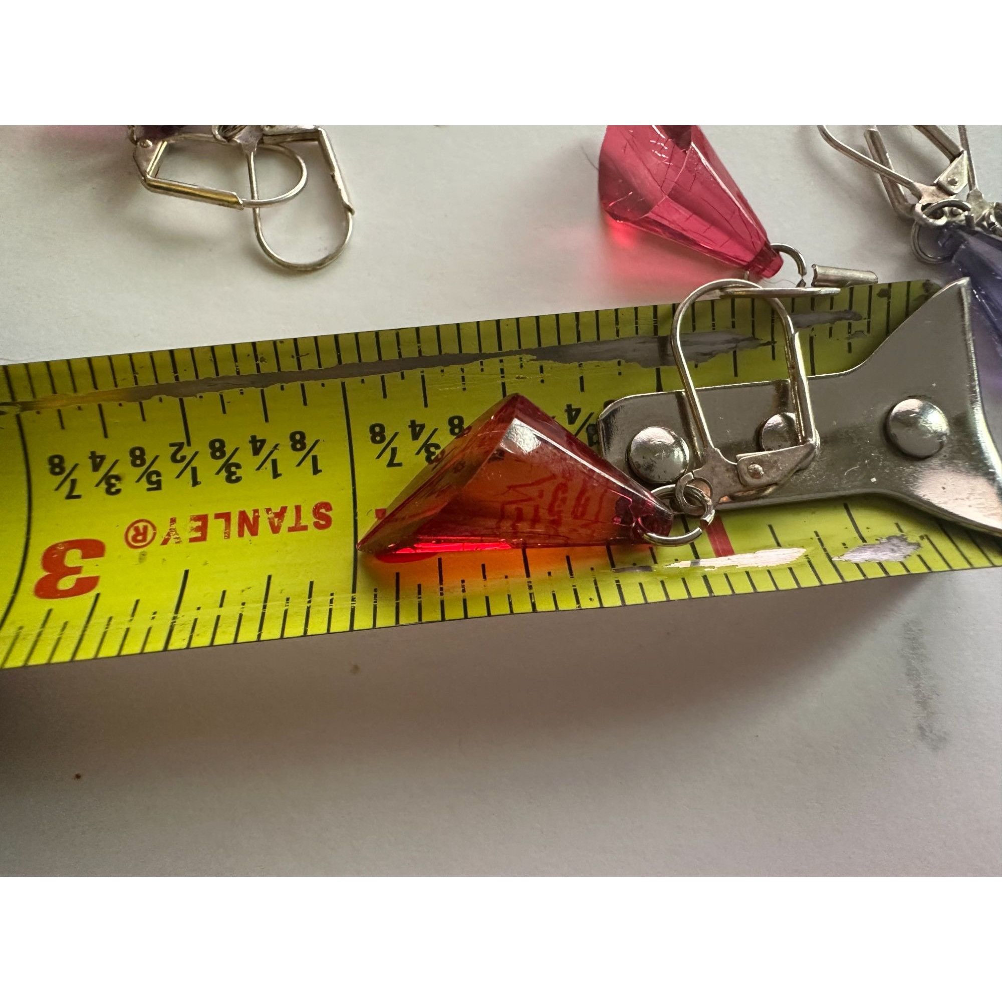 Other 5 Pairs of Women's Dangle Earrings (Gray, Red, Orange, Purpl Size ONE SIZE - 18 Thumbnail