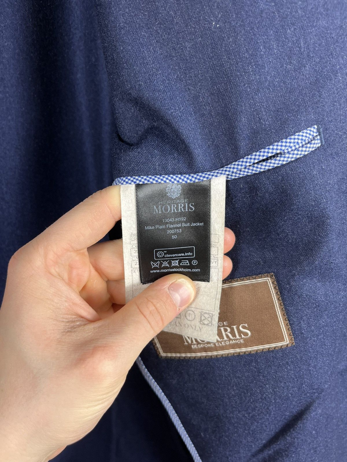 Designer × Morris Morris Heritage wool Mike plain flannel suit jacket blazer Size US L / EU 52-54 / 3 - 16 Thumbnail