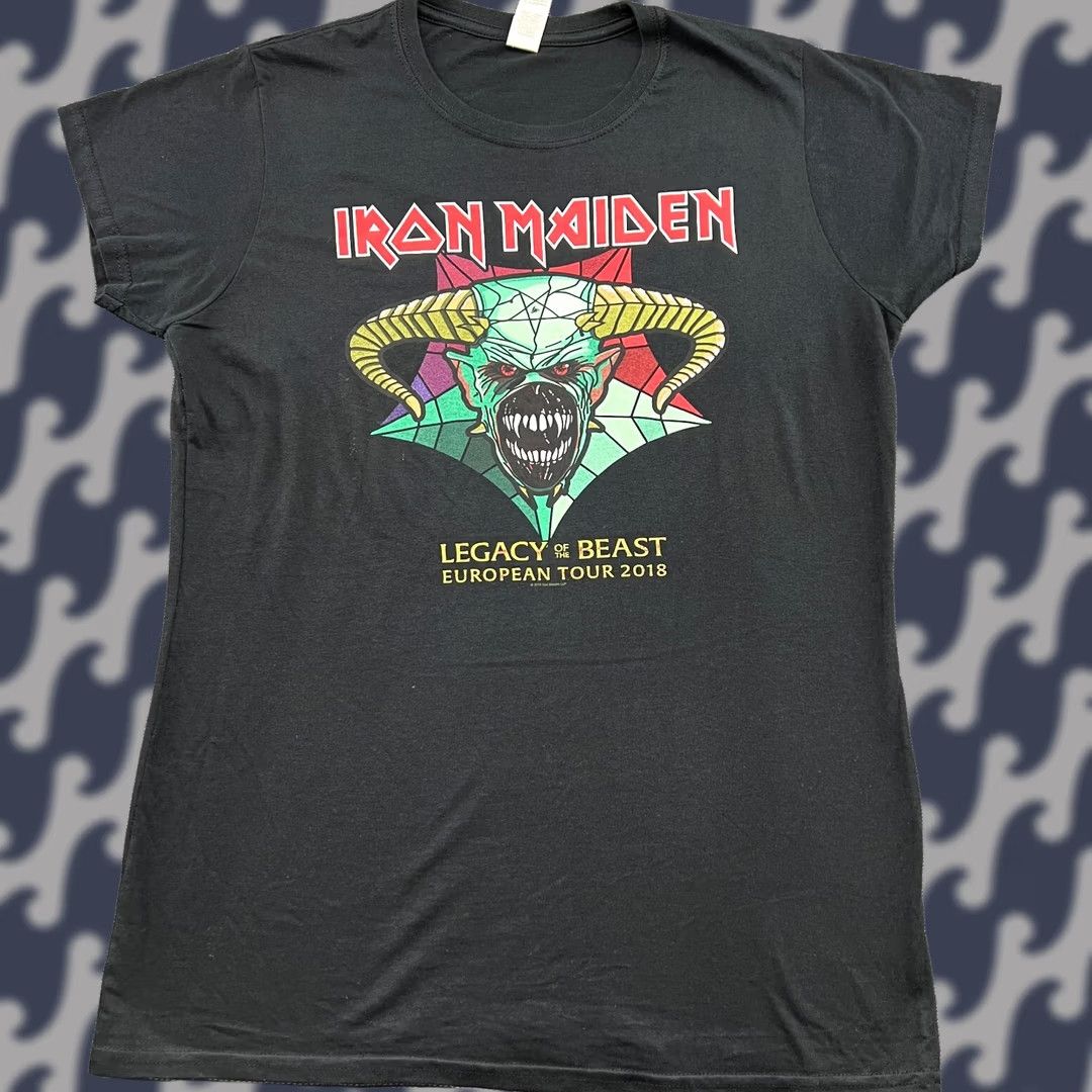 Gildan IRON MAIDEN Legacy of The Beast 2018 Tour Shirt WOMENS XL Tee Band Gildan Shirt Womens XL Black Cotton Short Sleeve Round Neck Moisture Wicking Size XL / US 12-14 / IT 48-50 - 1 Thumbnail