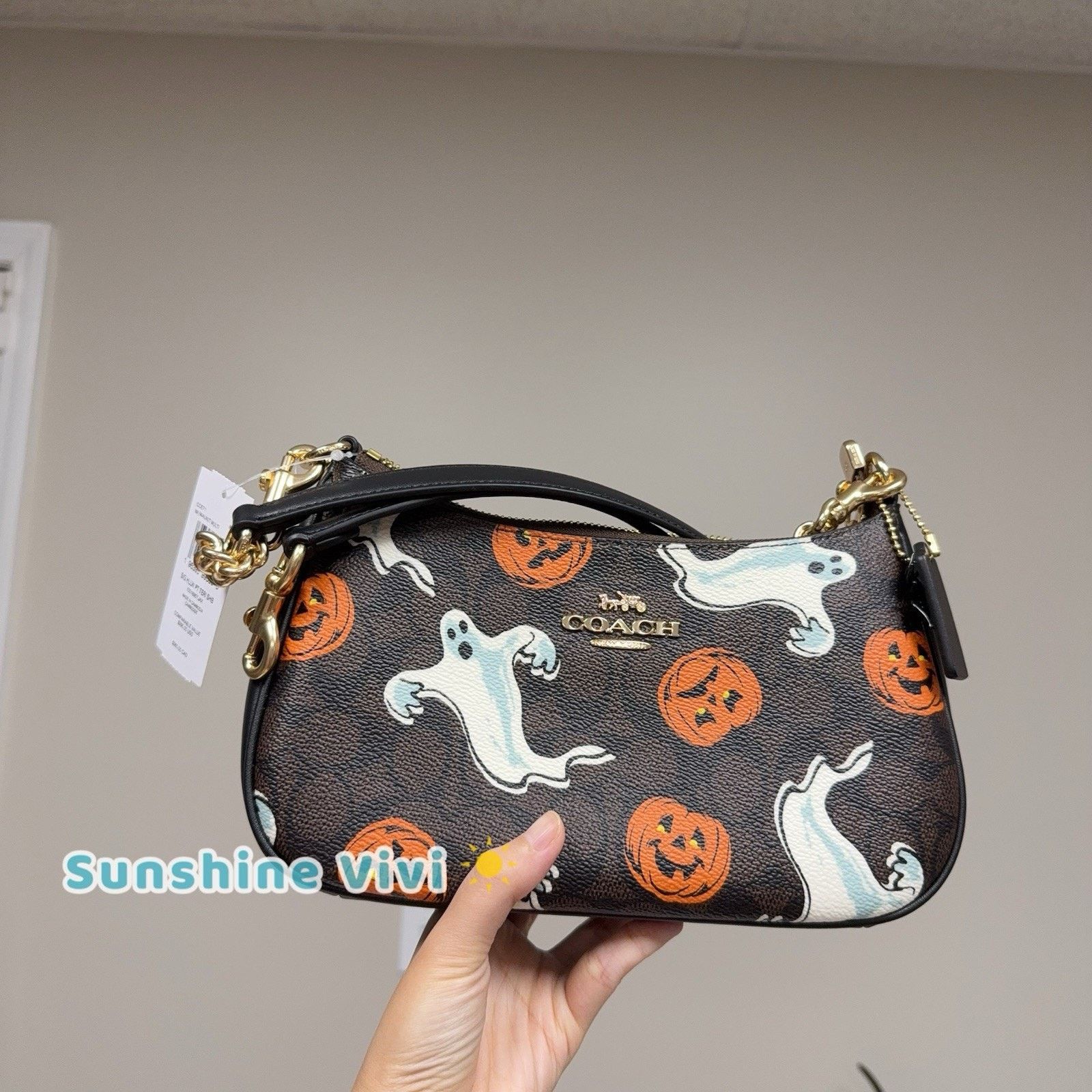 Coach NWT Coach Teri Shoulder Bag Pumpkin Halloween Print CCE71 Size ONE SIZE - 1 Thumbnail