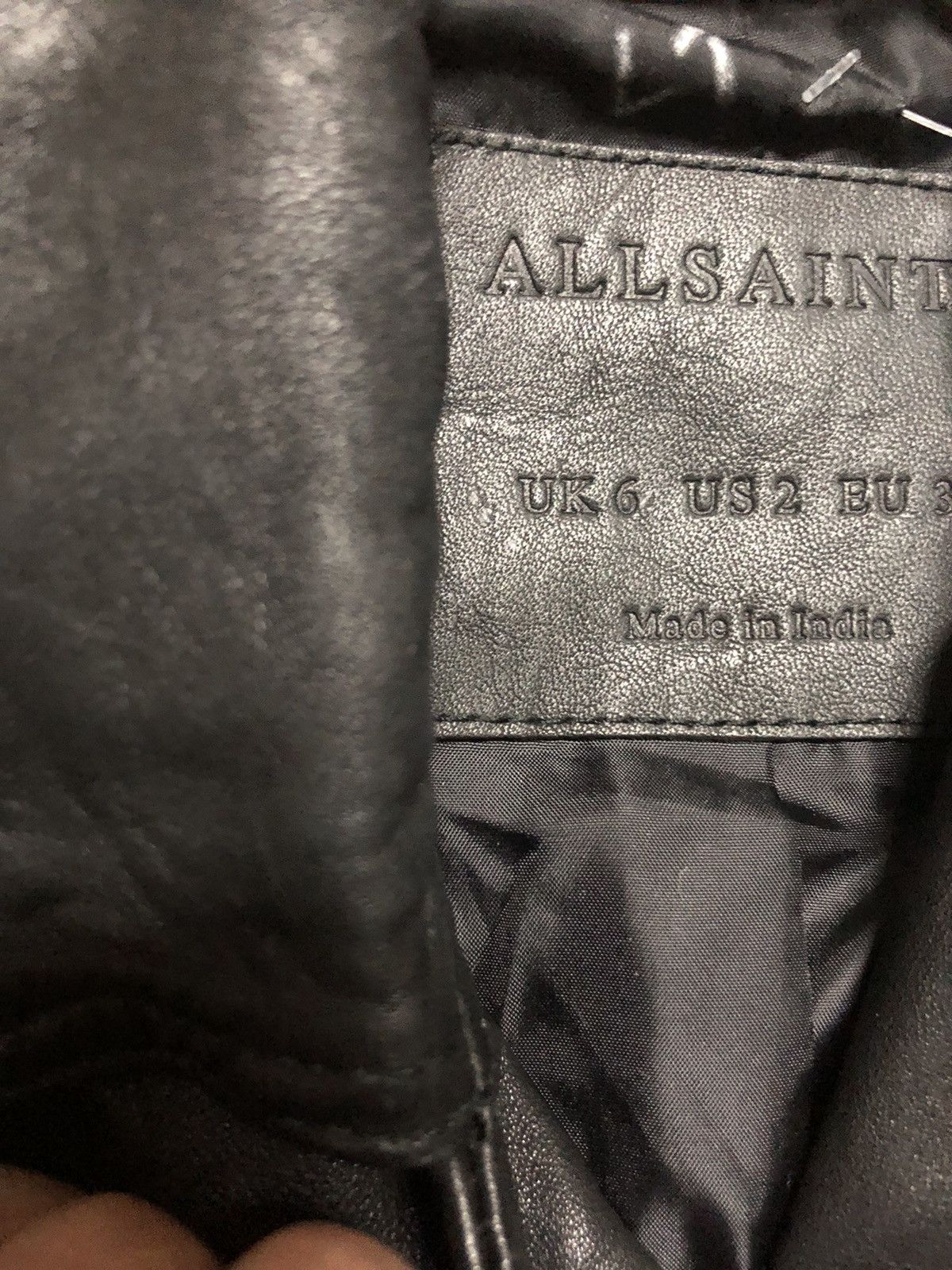 Allsaints Black sheep leather jacket Moto small Size XS / US 0-2 / IT 36-38 - 4 Thumbnail