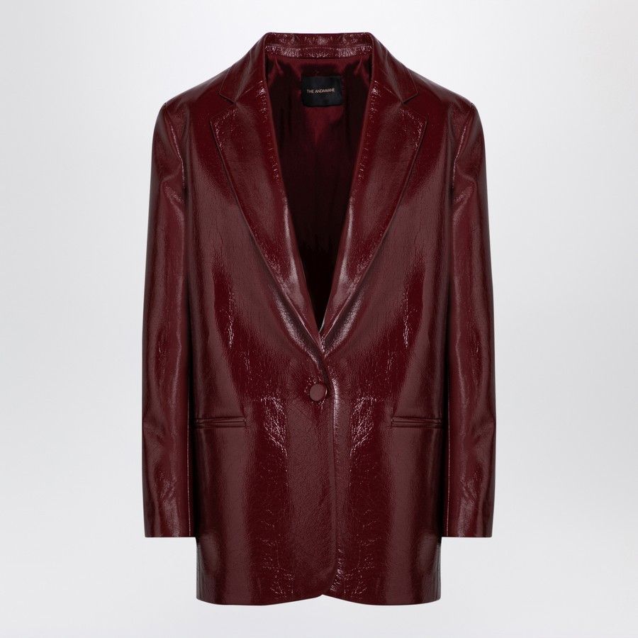 THE ANDAMANE o1d2blof1024 Leather Jacket In Burgundy Size M / US 6-8 / IT 42-44 - 1 Thumbnail