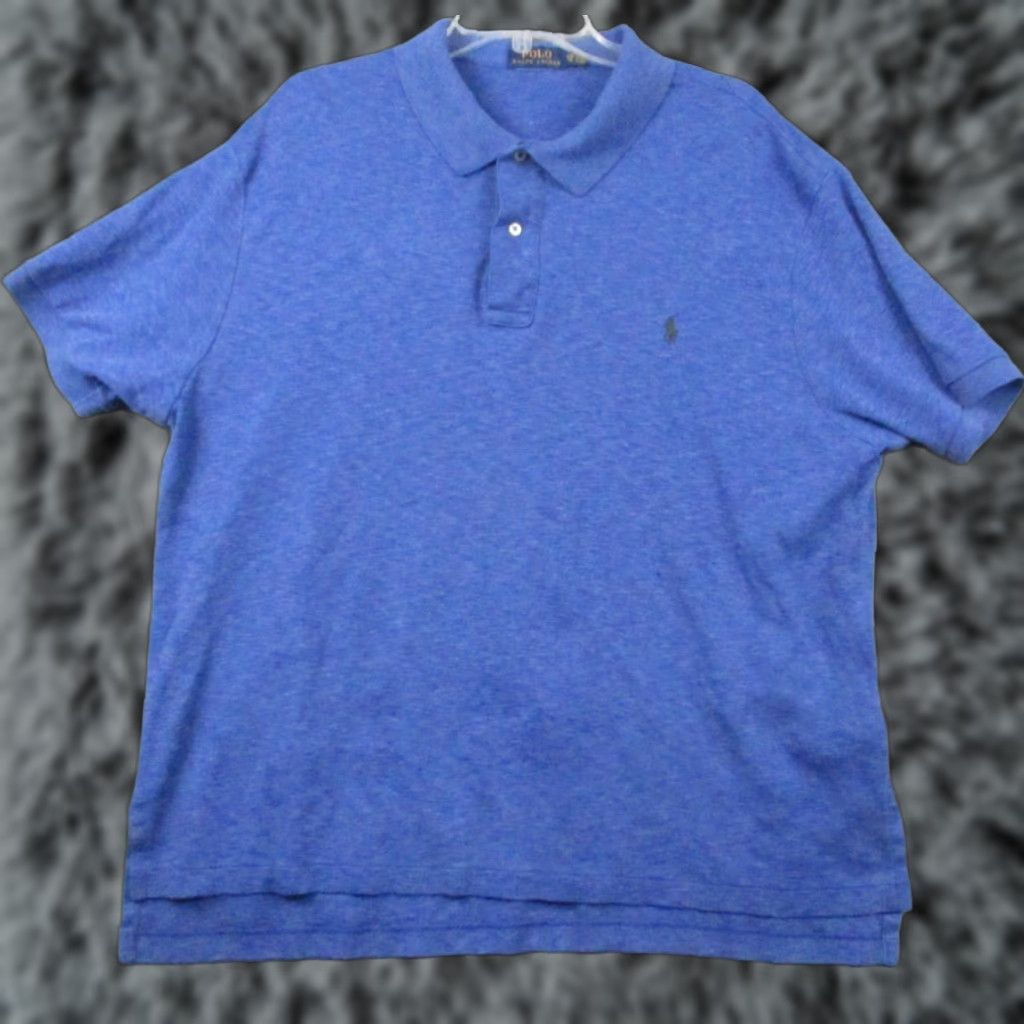 Polo Ralph Lauren Polo Ralph Lauren Shirt Polo Men 2XB Heathered Blue 2XL Navy/Navy Blue Heathered Polo Shirt Mens Vintage Multiple Keywords Size US XXL / EU 58 / 5 - 1 Thumbnail