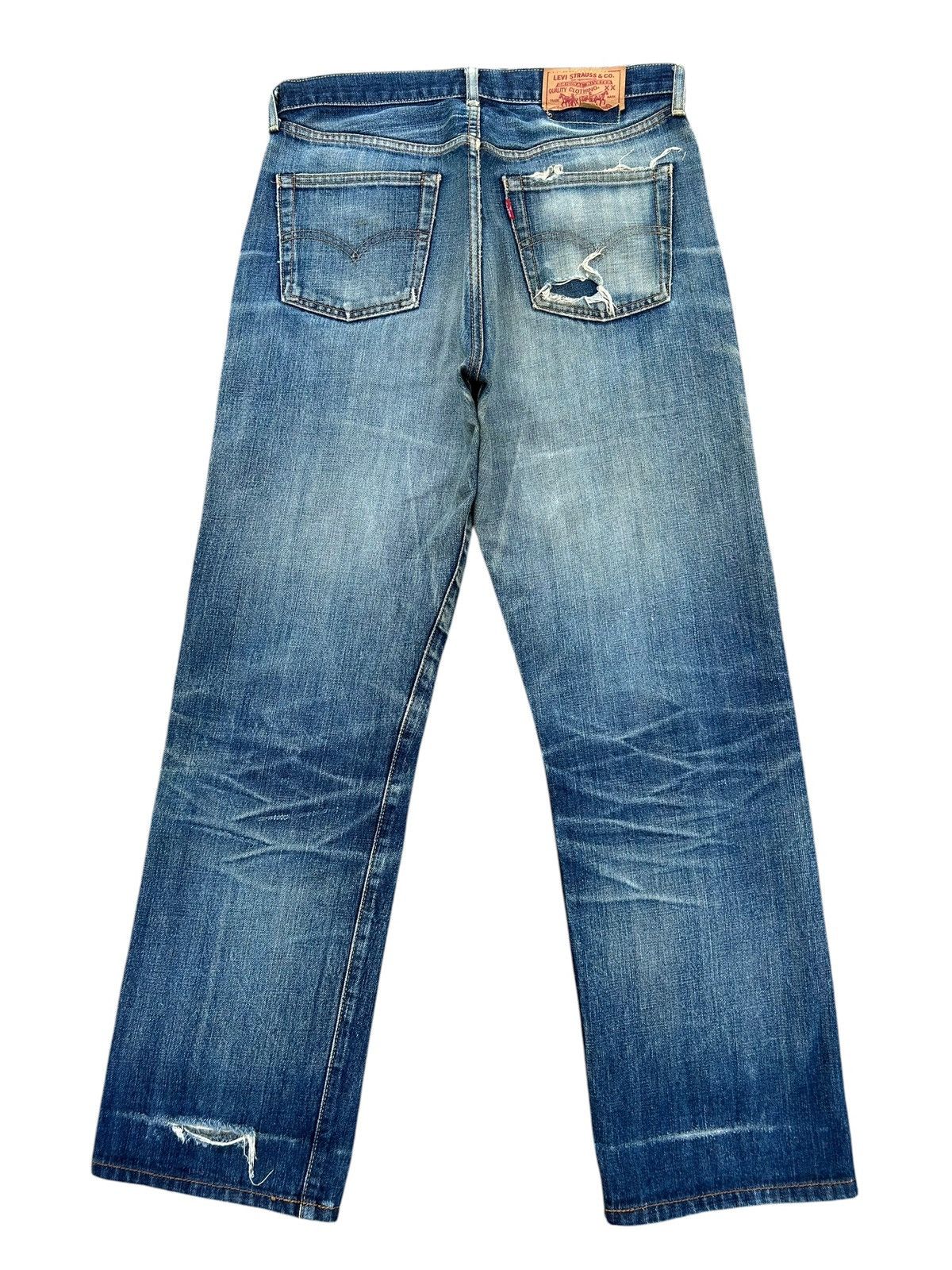Kapital Thrashed Vintage Levis Big E Selvedge Denim Jeans Size US 32 / EU 48 - 2 Thumbnail