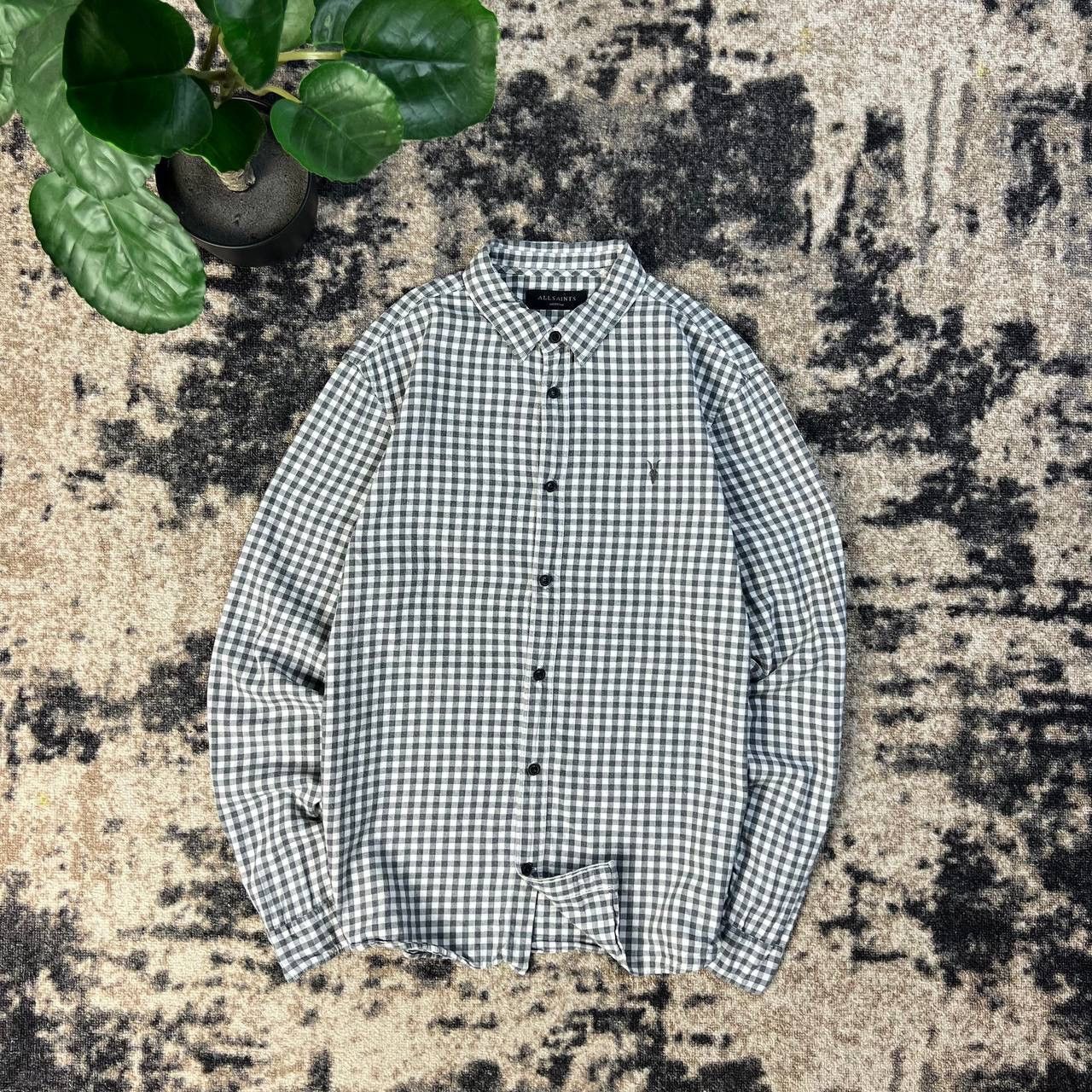 Allsaints AllSaints Luxury Mini Logo Checkered Button Up Shirt Size US M / EU 48-50 / 2 - 1 Thumbnail