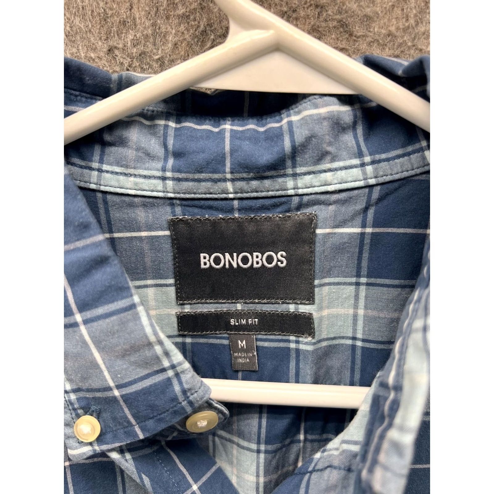 Bonobos VINTAGE Bonobos Shirt Mens M Blue Plaid Long Sleeve Button Front Slim Fit Casual Size US M / EU 48-50 / 2 - 2 Thumbnail
