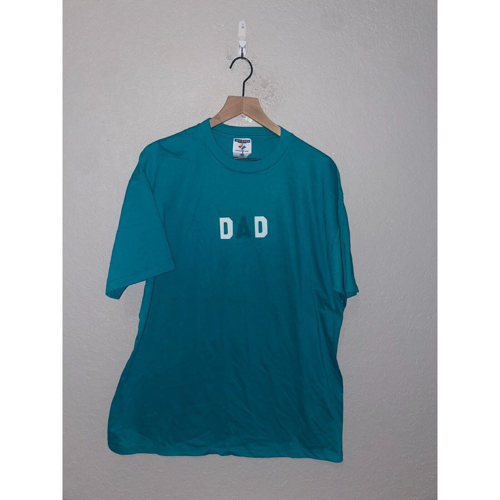 Jerzees Vintage Dad Shirt Missing A Teal Test Print Tee VTG 90s XL Size US XL / EU 56 / 4 - 1 Thumbnail