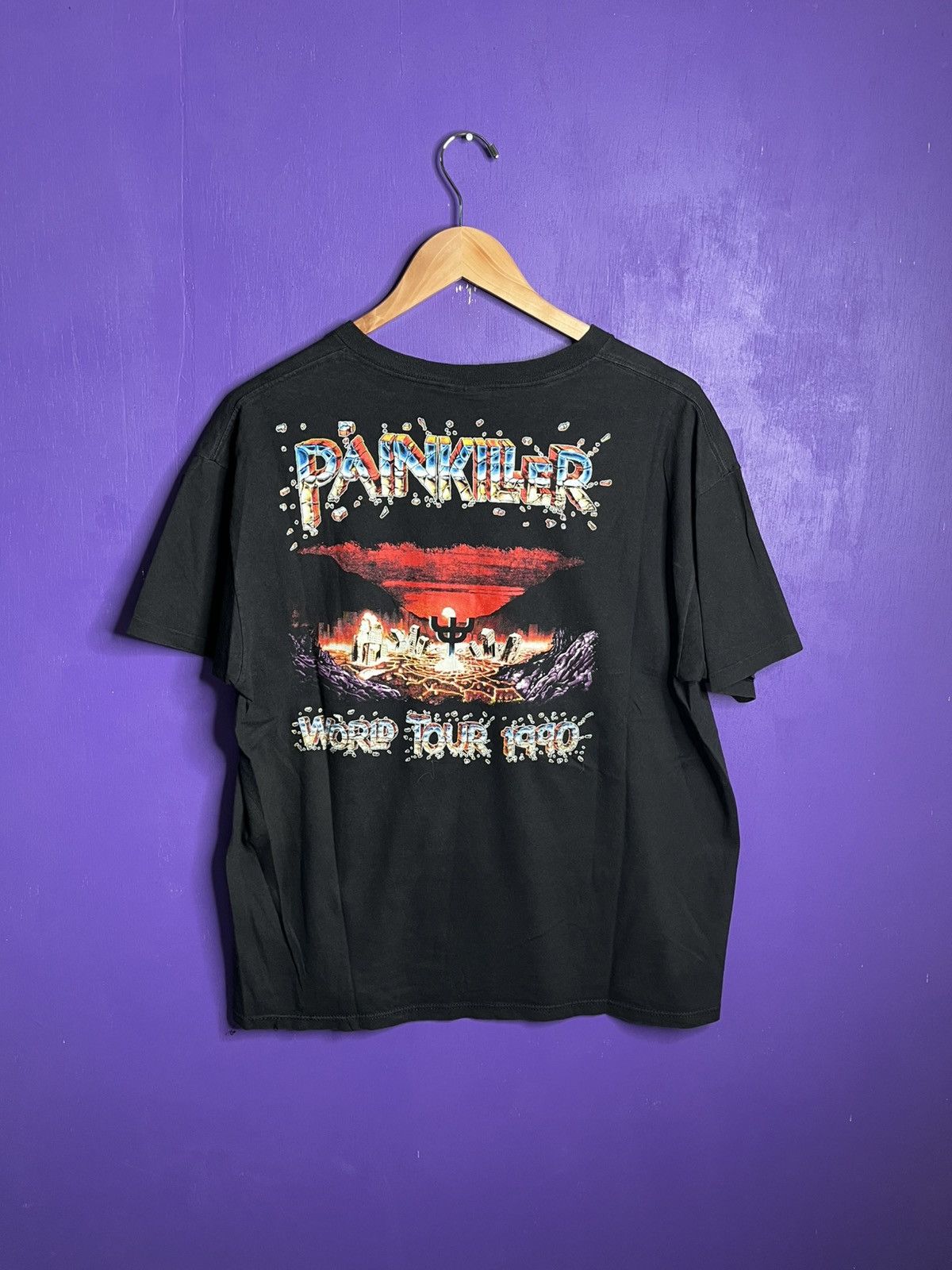 Band Tees × Vintage Vintage 1990 Judas Priest painkiller man tour t-shirt Size US L / EU 52-54 / 3 - 2 Thumbnail