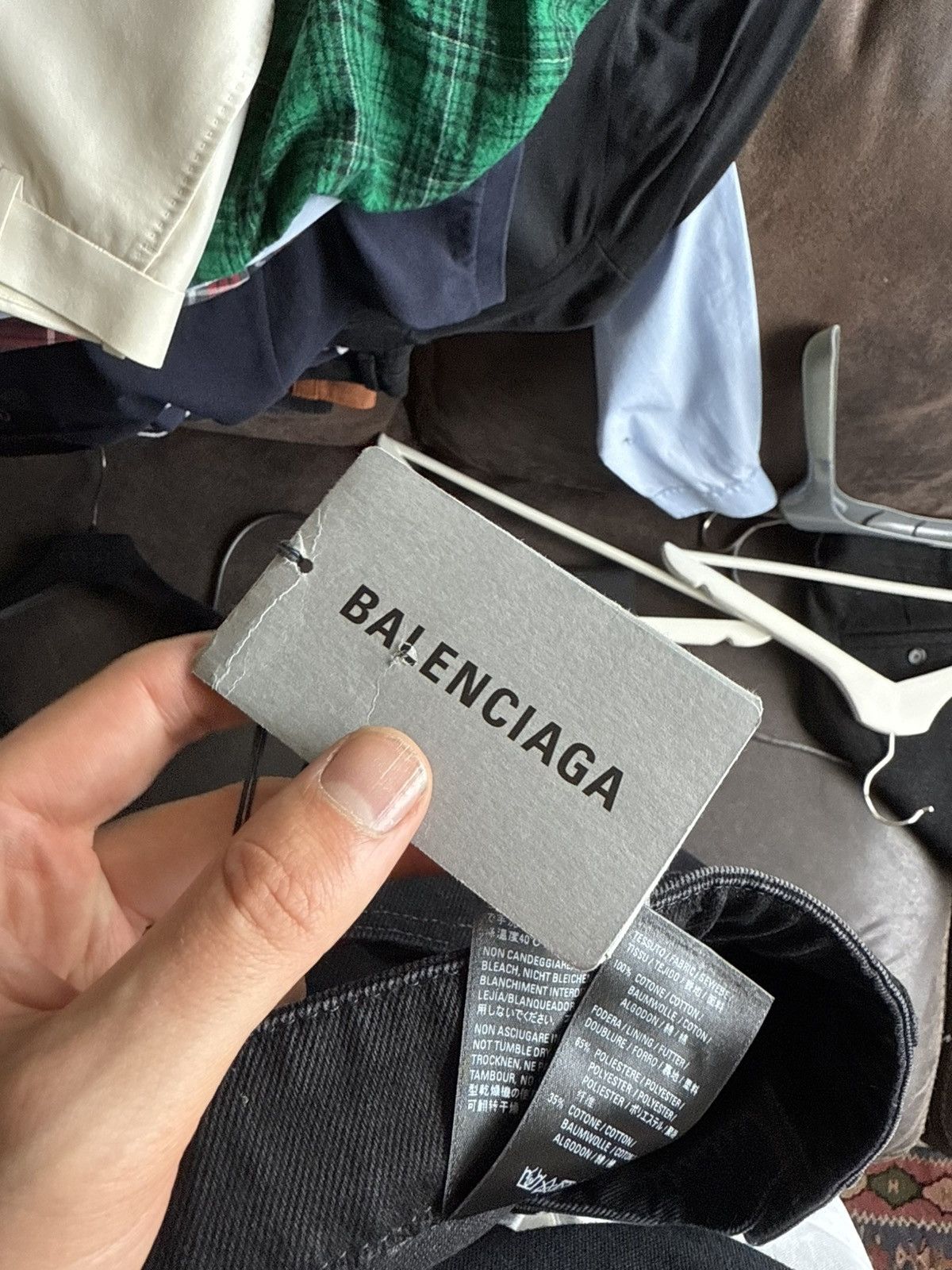 Balenciaga Black Slim Fit Denim Jeans with Logo Patch Size US 27 - 17 Thumbnail