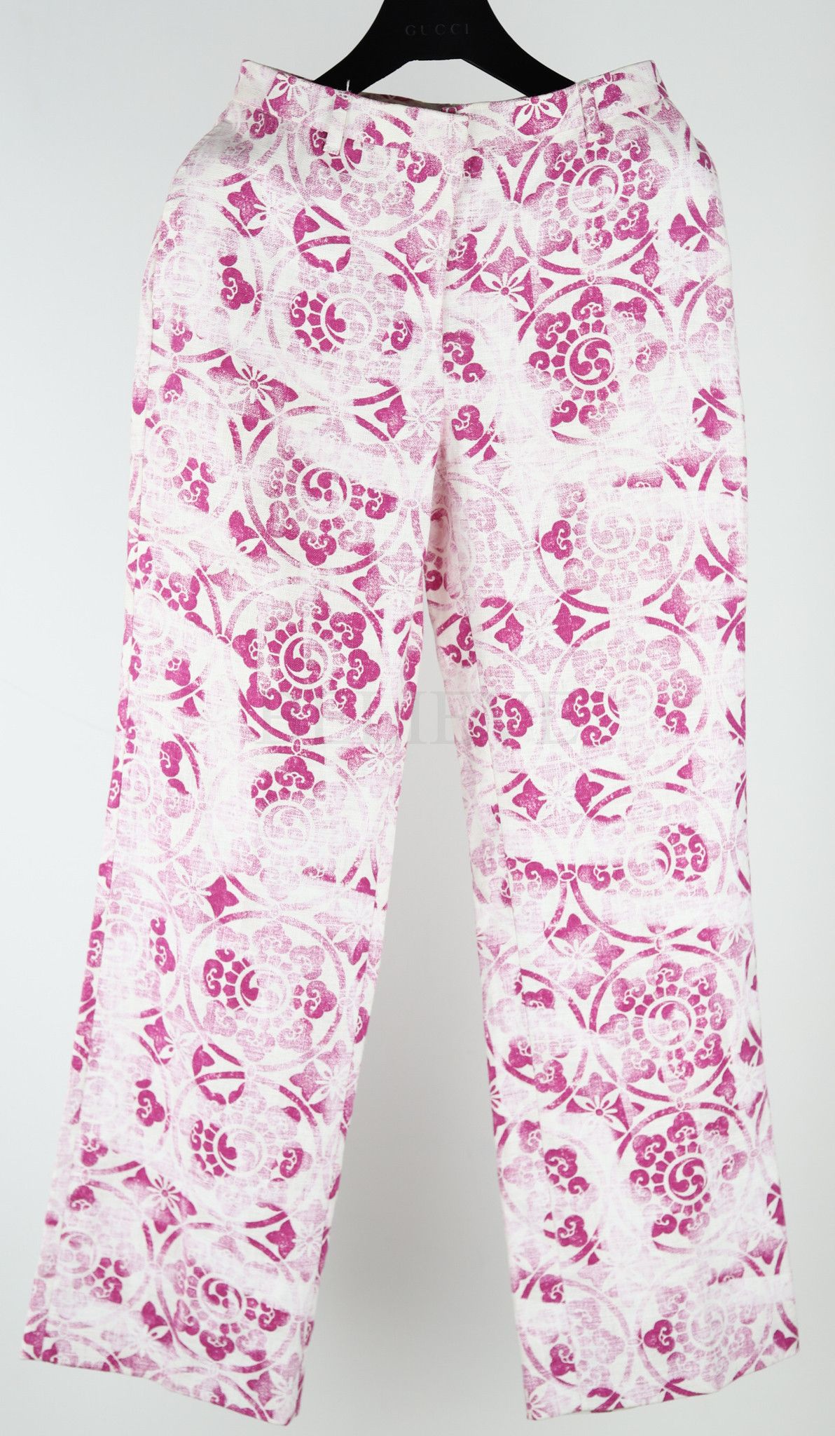image of Versace Pants Flowers Vintage Logo 136 in Pink White, Women's (Size 28)