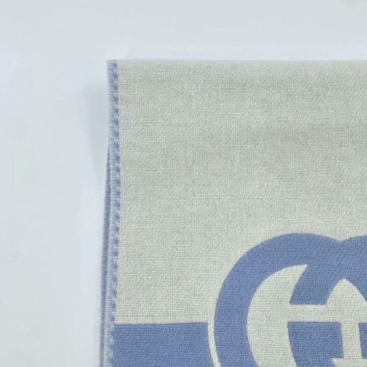 Gucci Gucci Blue Interlocking G Print Wool Scarf Size ONE SIZE - 2 Thumbnail