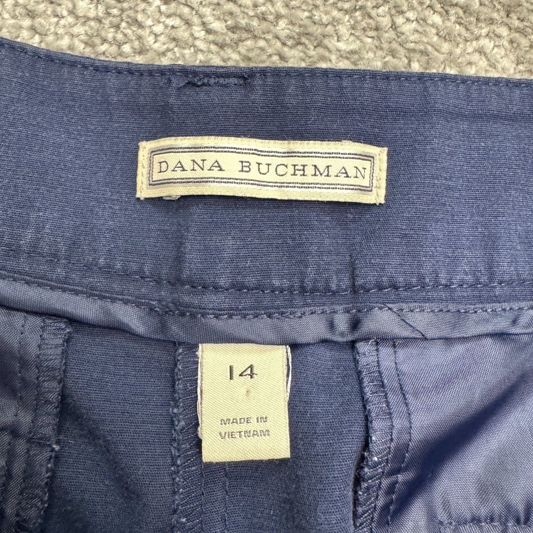 Madewell Dana Buchman Dress Pants Womens 14 Navy Blue Straight Leg Casual Lightweight Pockets Size 36" / US 14 / IT 50 - 5 Thumbnail