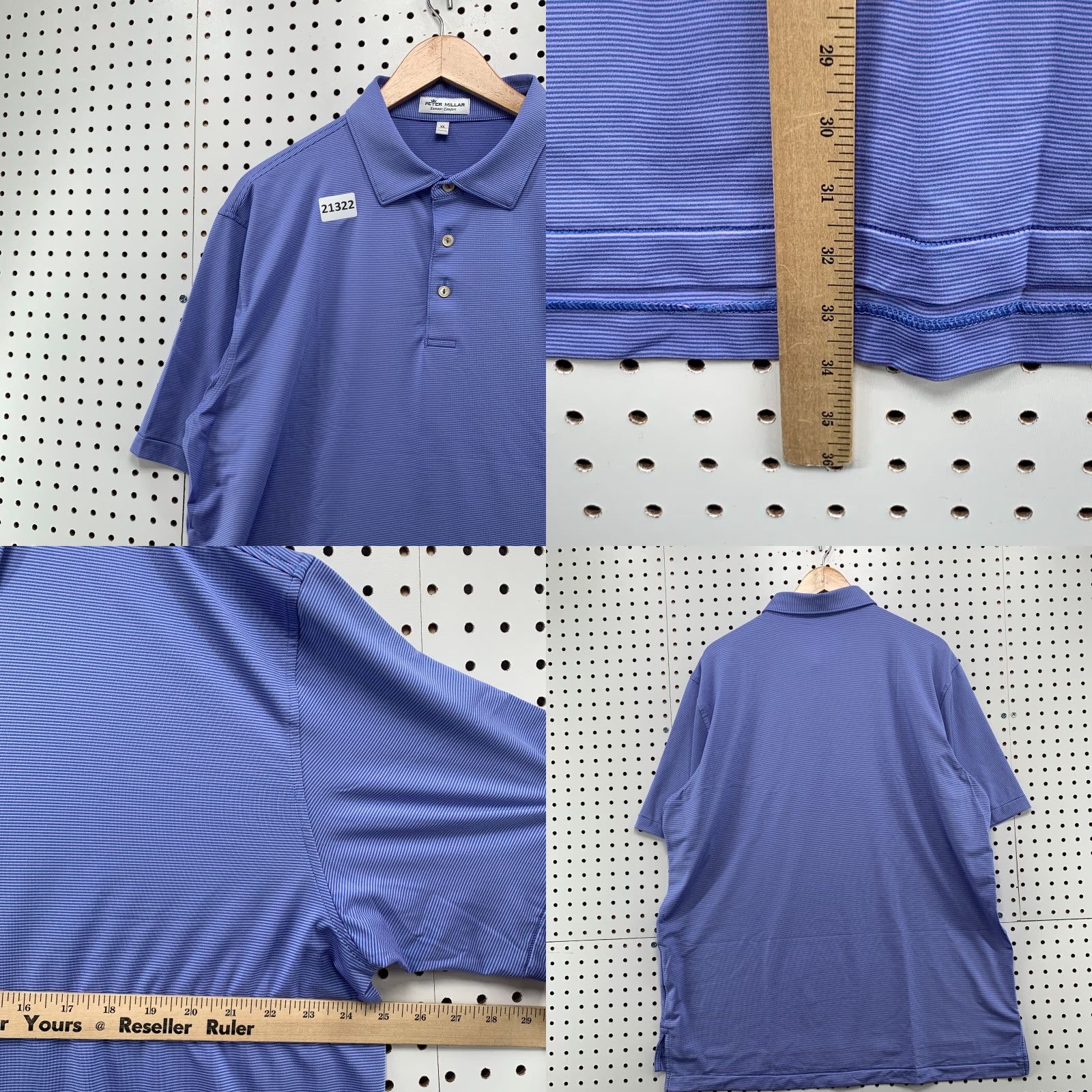 Peter Millar VINTAGE Peter Millar Summer Comfort Polo Shirt Pink Blue Striped Mens XL Polo Shirt 25x32.5 Size US XL / EU 56 / 4 - 8 Thumbnail