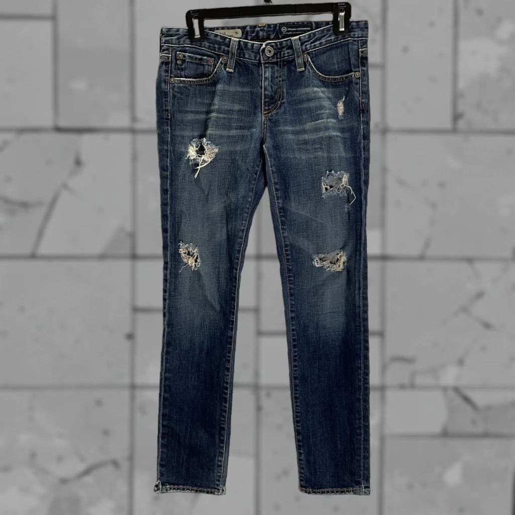 Vintage Adriano Goldschmied The Stilt Jeans Womens 27x29 Distressed Blue Straight Size 27" / US 4 / IT 40 - 1 Thumbnail