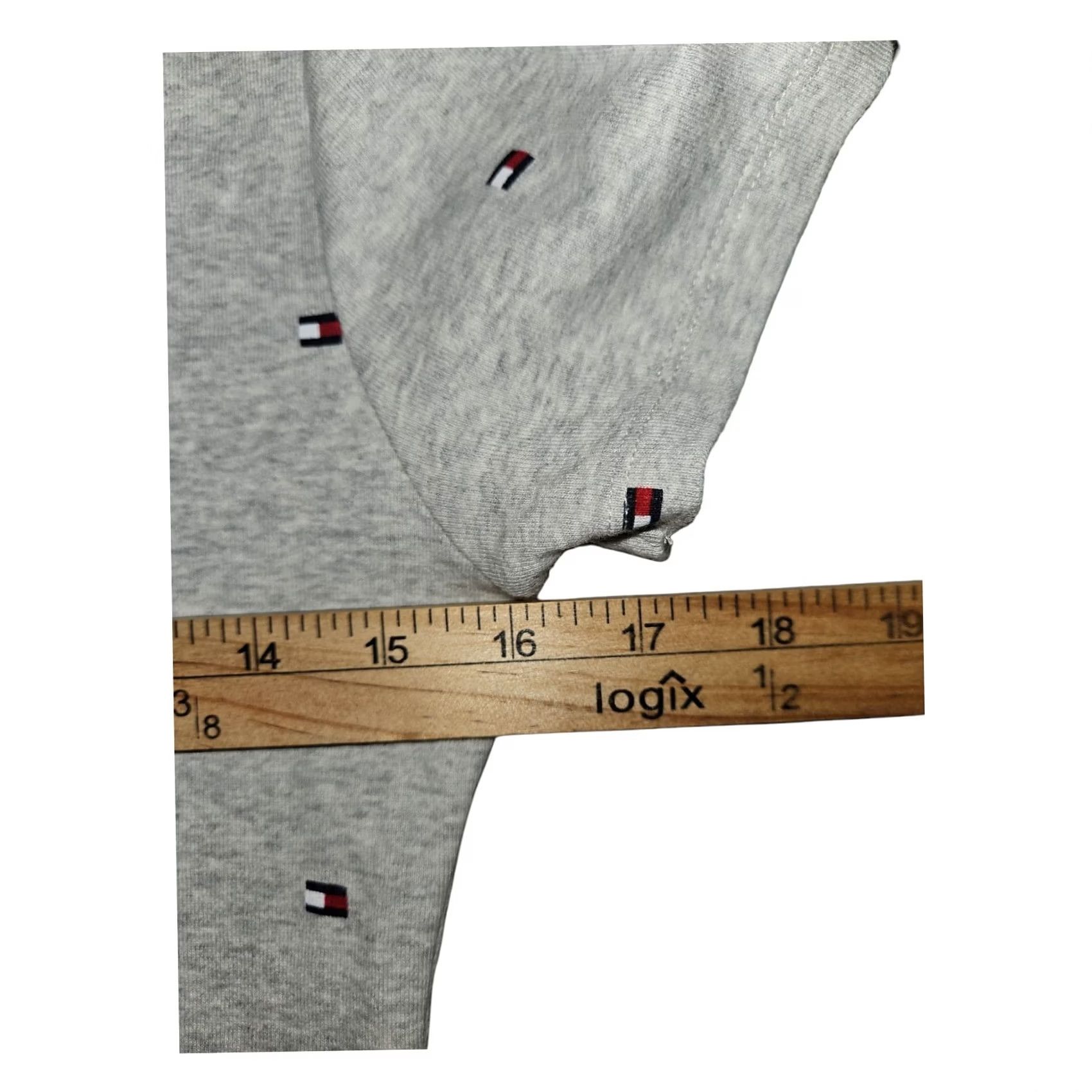 Tommy Hilfiger Tommy Hilfiger Shirt Juniors S V-Neck AOP Logo Cap Sleeve Gray Stretch T-Shirt Womens Top Size S / US 4 / IT 40 - 3 Thumbnail