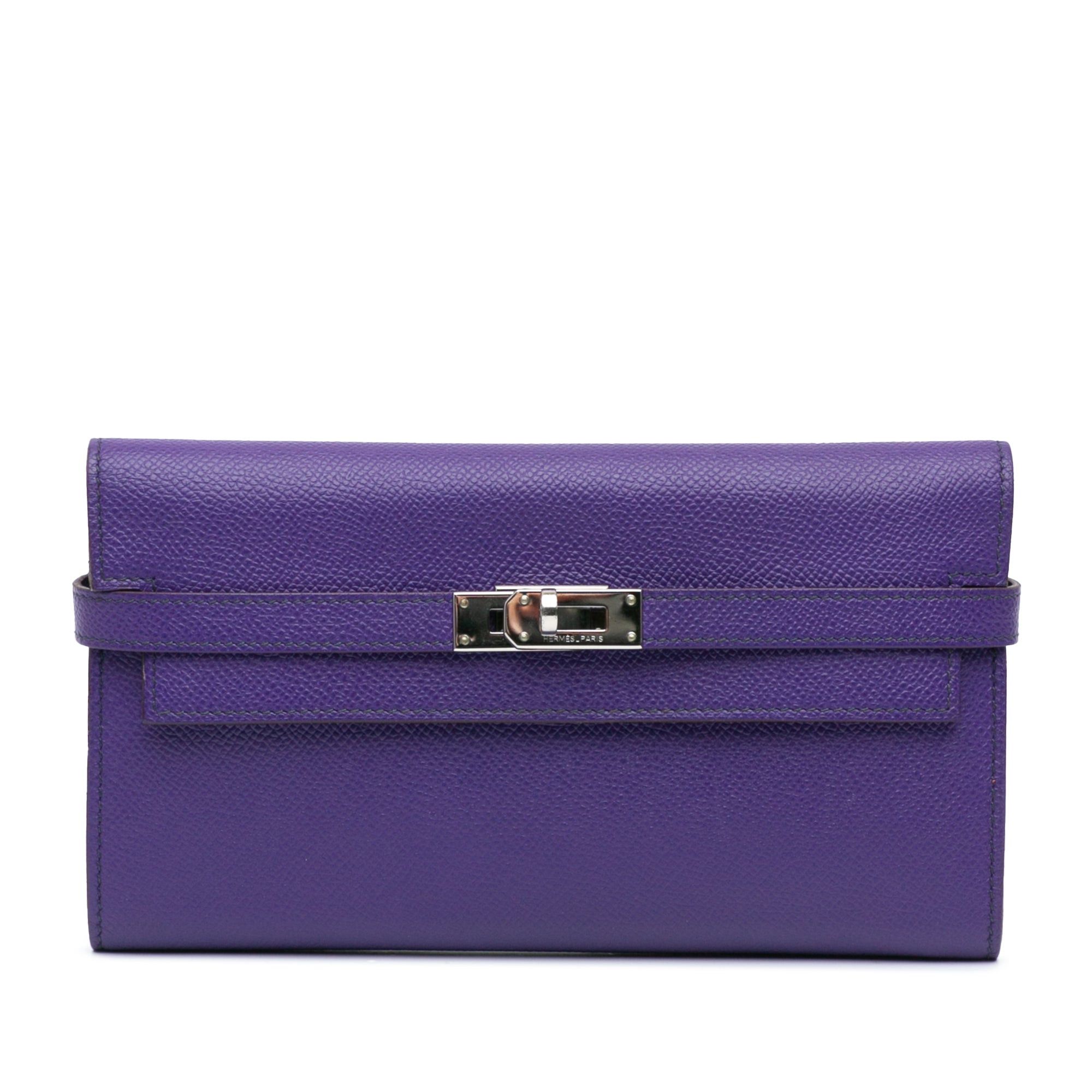 Hermes Hermès Epsom Kelly Longue Wallet Purple Size ONE SIZE - 1 Thumbnail