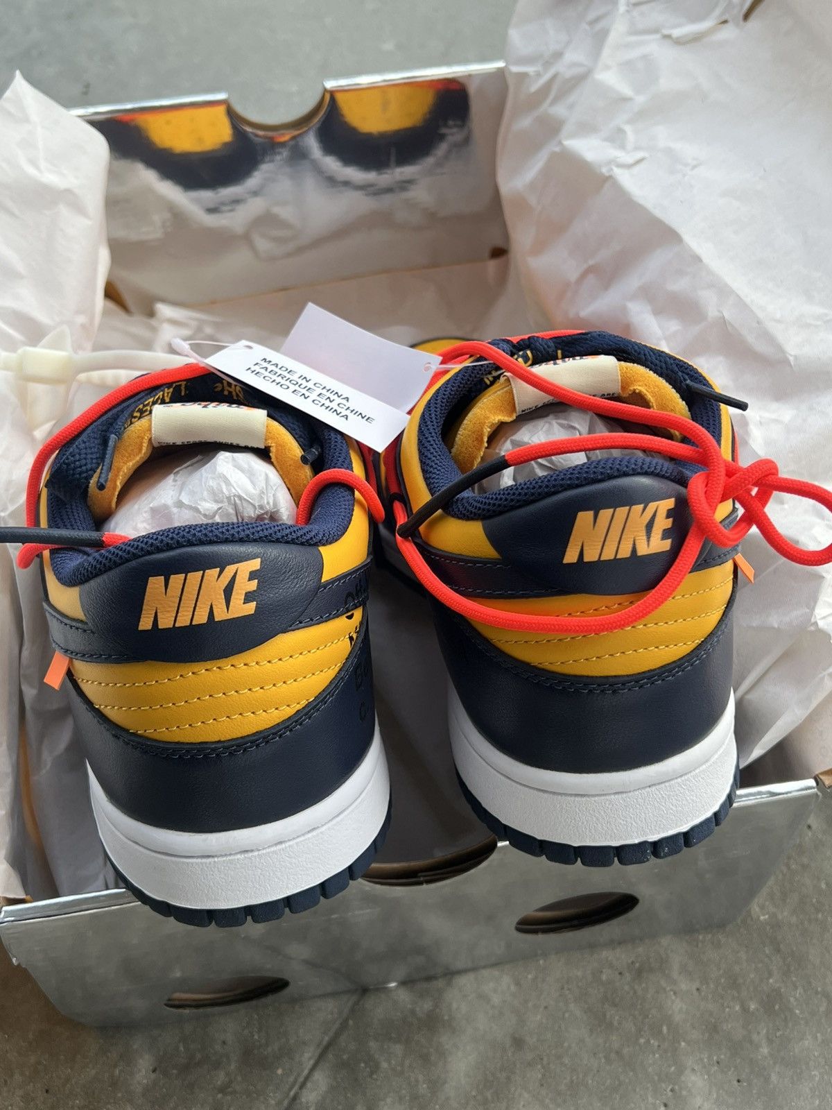 Nike × Off-White Nike Dunk Low x OFF WHITE Michigan New! Size US 10.5 / EU 43-44 - 10 Thumbnail