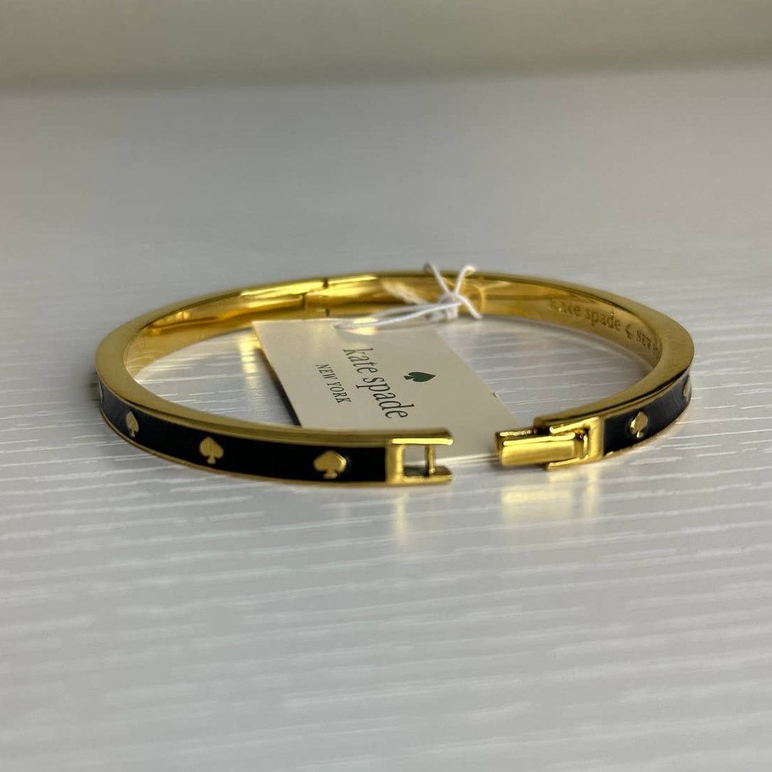 Kate Spade Kate Spade Enamel Gold Tone Spot The Spade Bangle Bracelet Size ONE SIZE - 5 Thumbnail