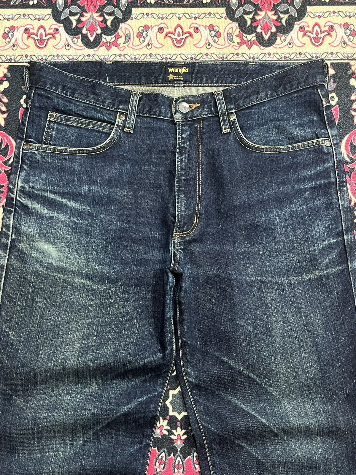 Wrangler Vintage Wrangler Dark Blue Washed Straight Leg Jeans Size US 33 - 4 Thumbnail