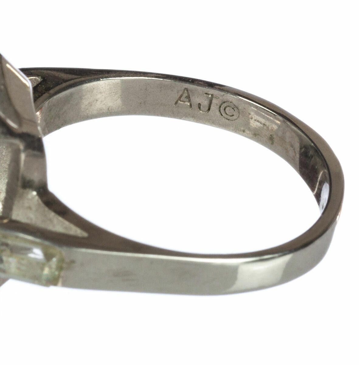 Designer Sterling Silver Emerald Rock Crystal Quartz Cocktail Ring Size ONE SIZE - 7 Thumbnail
