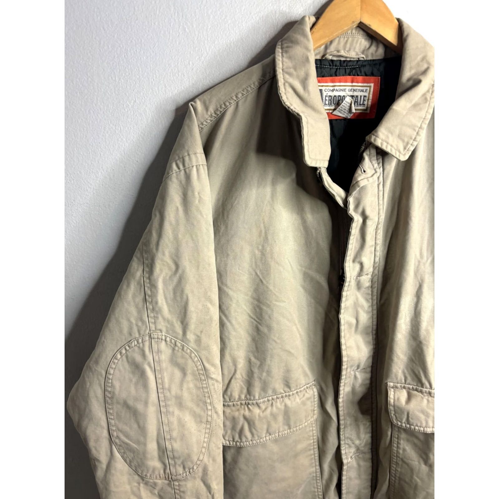 Aeropostale VINTAGE Aeropostale Jacket Mens XL Beige Canvas Military Field Hong Kong 90s Size US XL / EU 56 / 4 - 2 Thumbnail