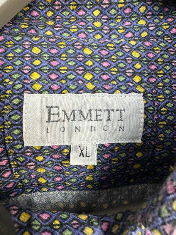 Emmett Emmett London Harlequin Dobby Cotton Button-Up Shirt Size US XL / EU 56 / 4 - 11 Thumbnail