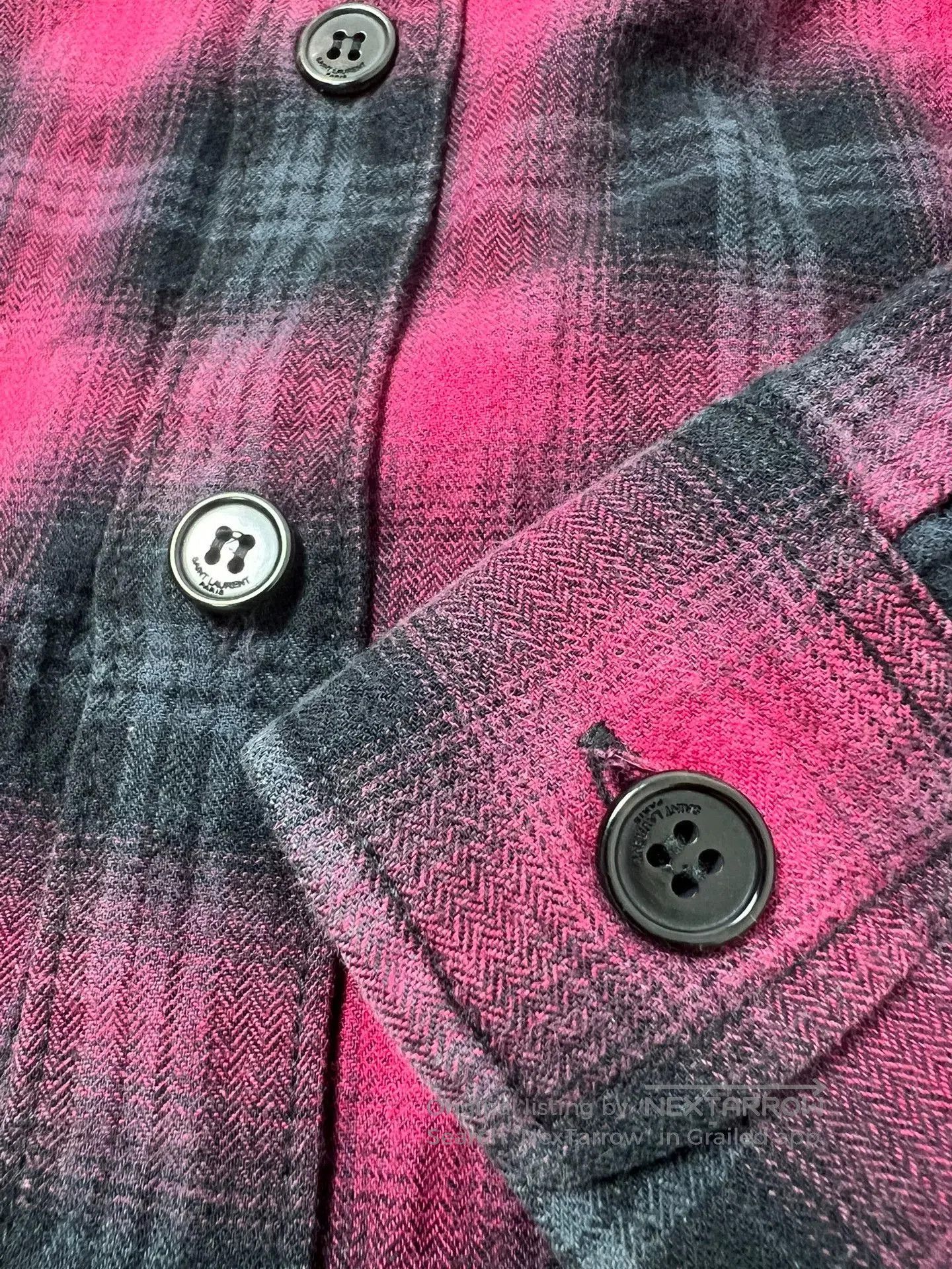 Saint Laurent Paris Saint Laurent Black Red Plaid Shirt. Size US XS / EU 42 / 0 - 4 Thumbnail