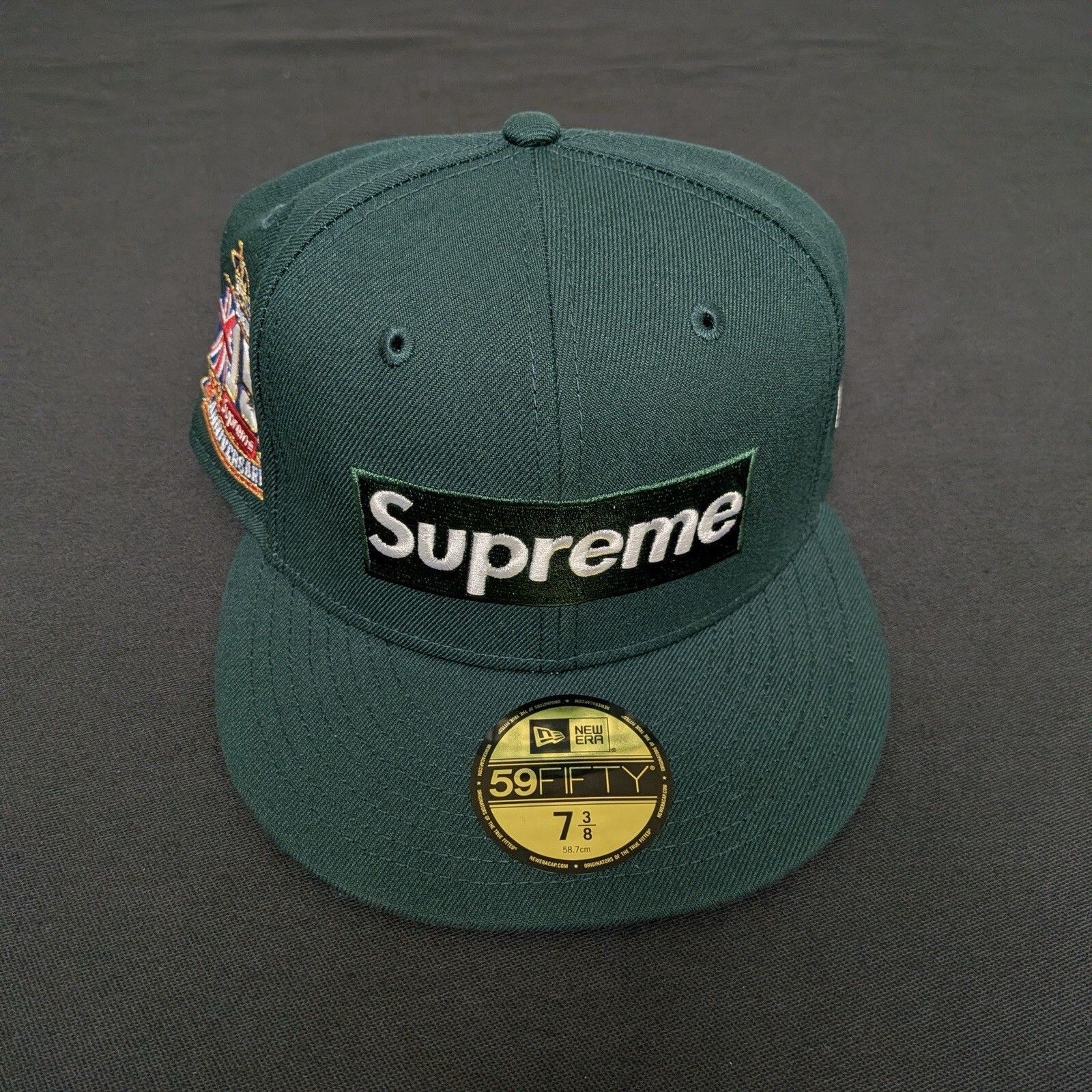 New Era Supreme Shop Box Logo New Era Hat Dark Green London 7 3/8