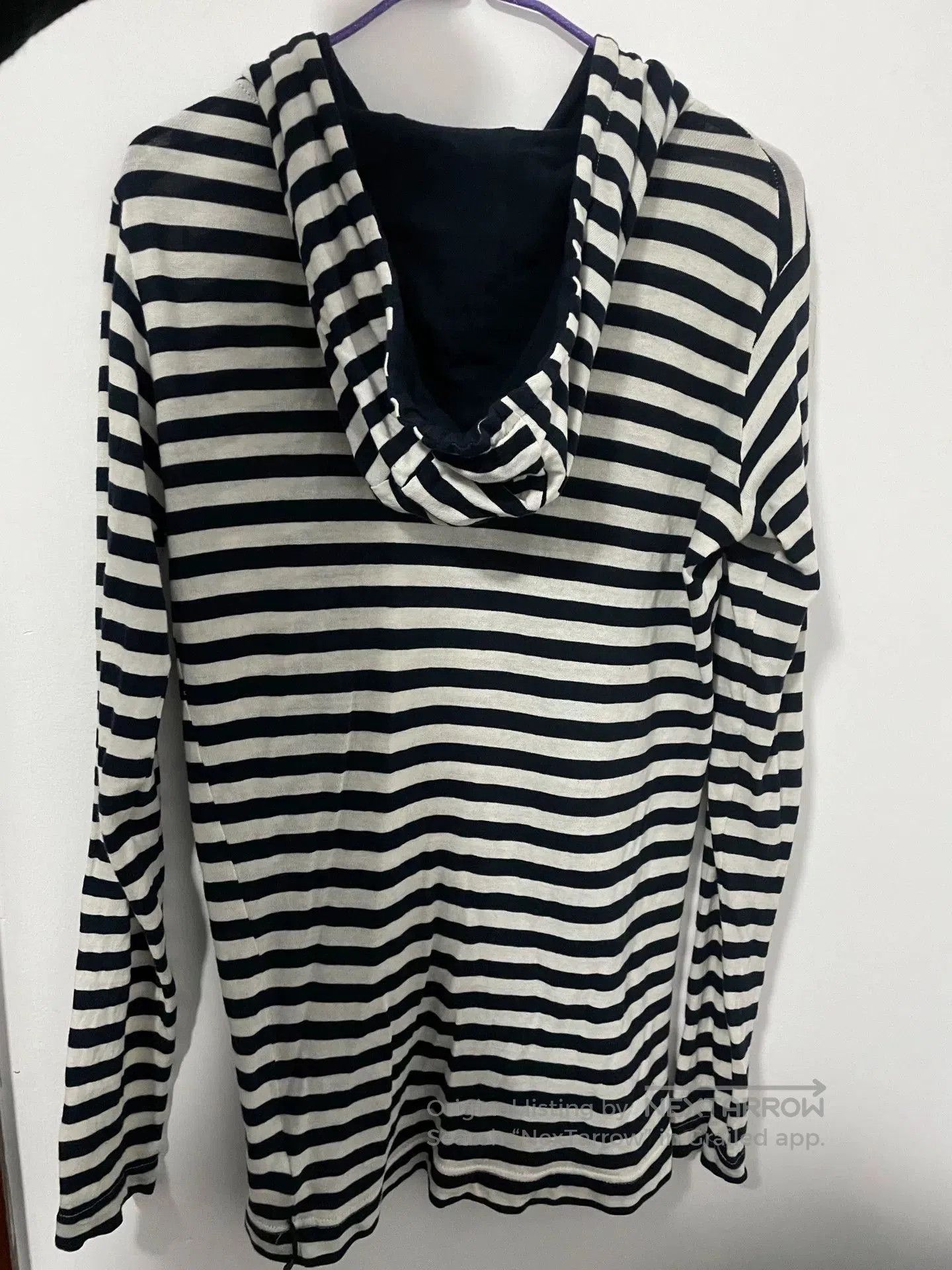 Diesel Black Gold black and white striped long sleeve hoodie. Size S / US 4 / IT 40 - 2 Thumbnail