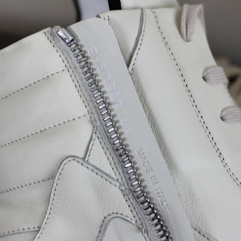 Rick Owens rickowens milk white high top sneakers-2508 Size US 5 / EU 37 - 7 Thumbnail
