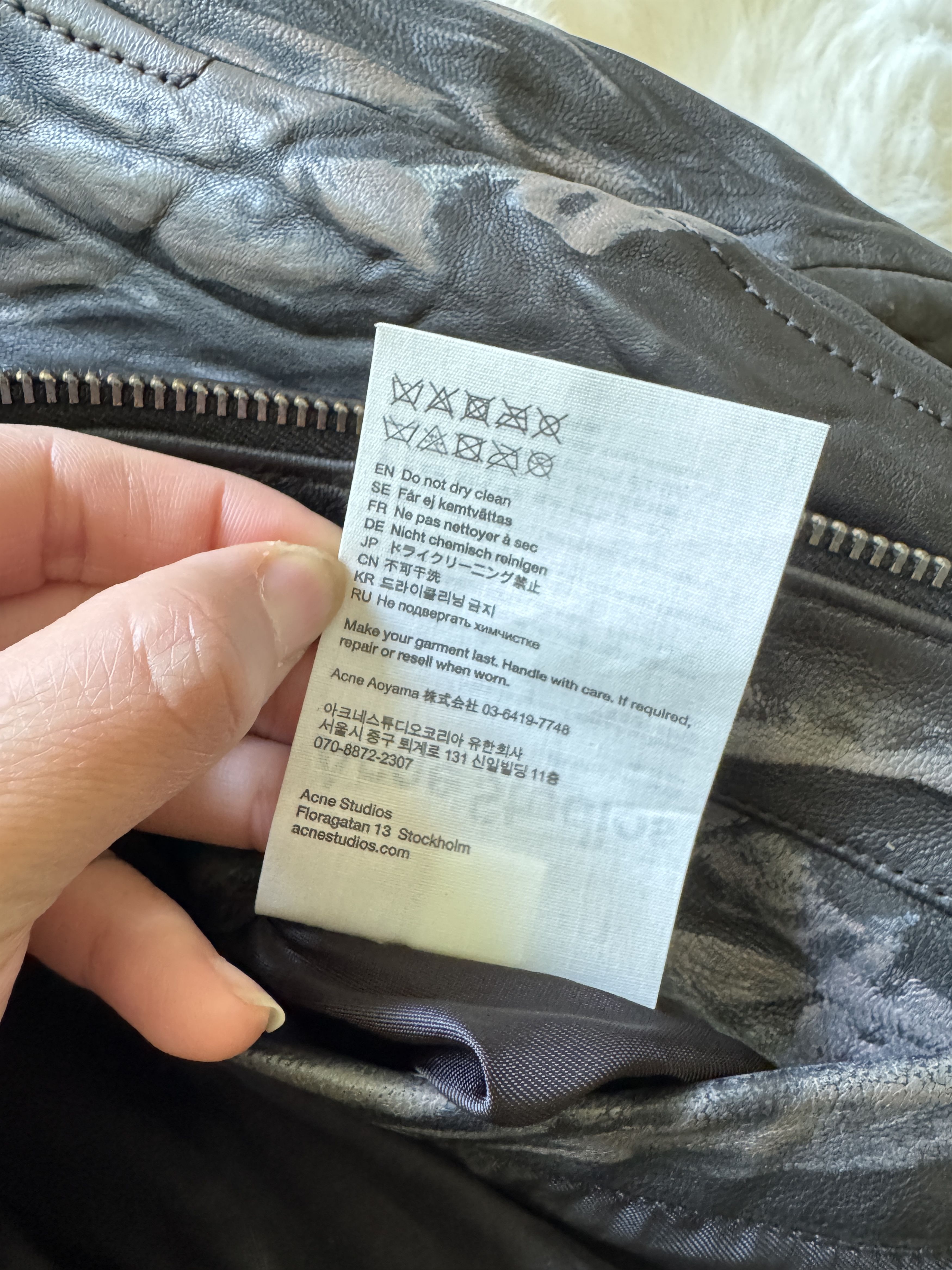 Acne Studios Creased Wrinkle Dye Lambskin Leather Cafe Jacket Size XS / US 0-2 / IT 36-38 - 25 Thumbnail