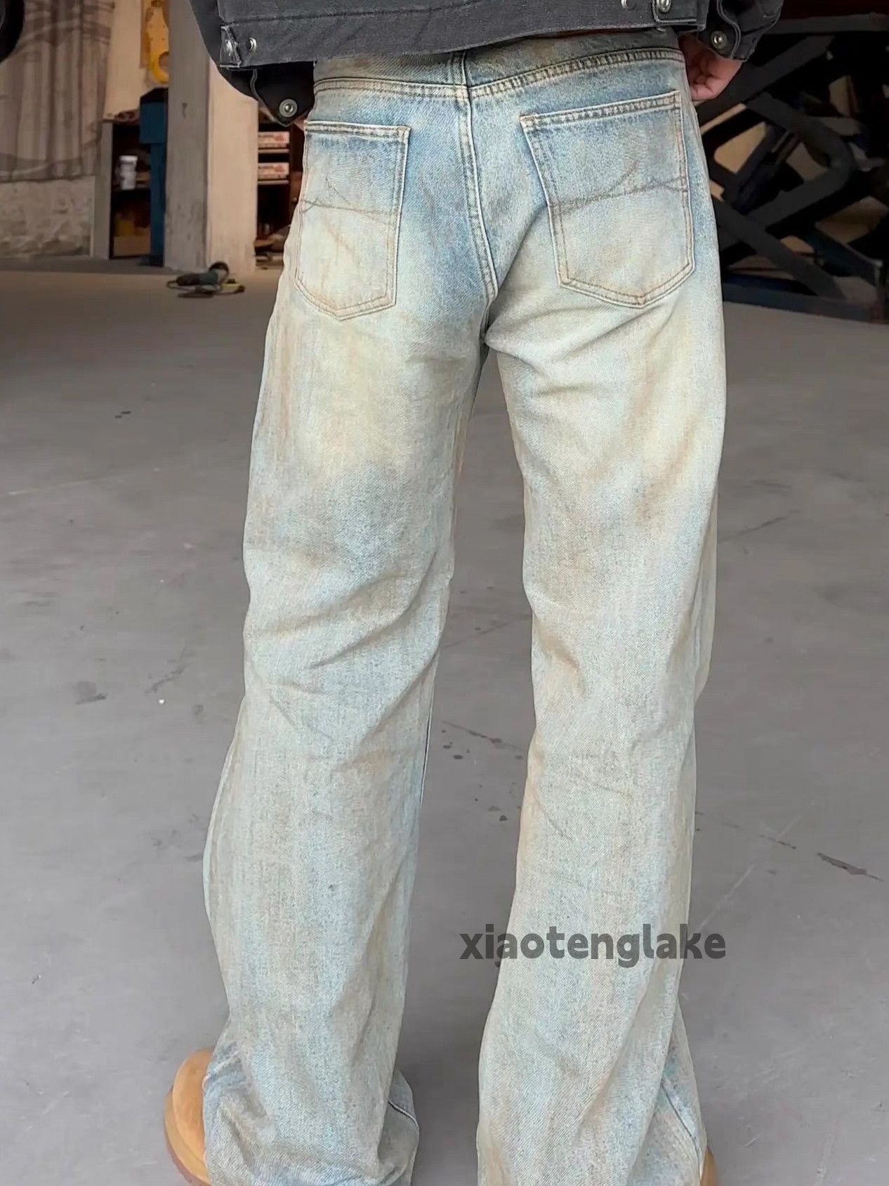 Jean × Vintage washed faded loose baggy stain rusty stain jeans Size US 32 / EU 48 - 5 Thumbnail