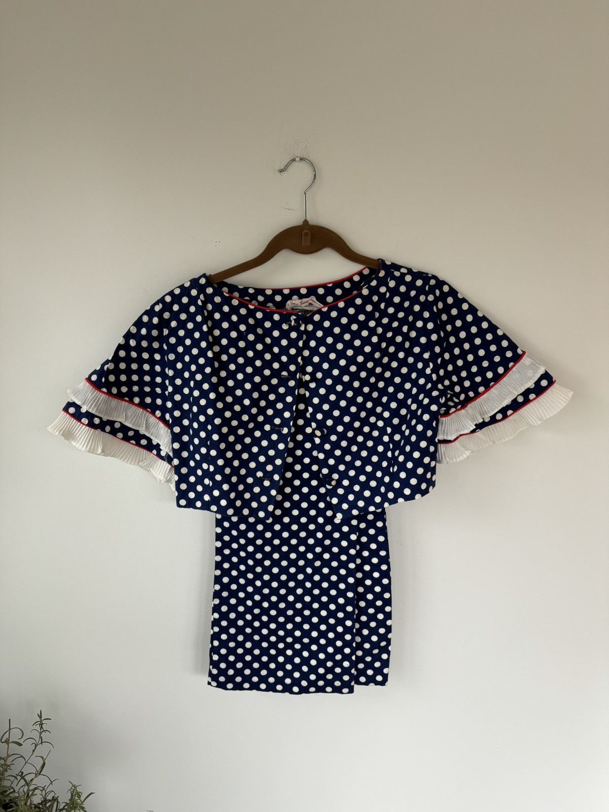 Sears × Vintage 1970s Polka Dot Beach Set 70s Vintage Suit Two Piece Track Size 34S - 12 Thumbnail