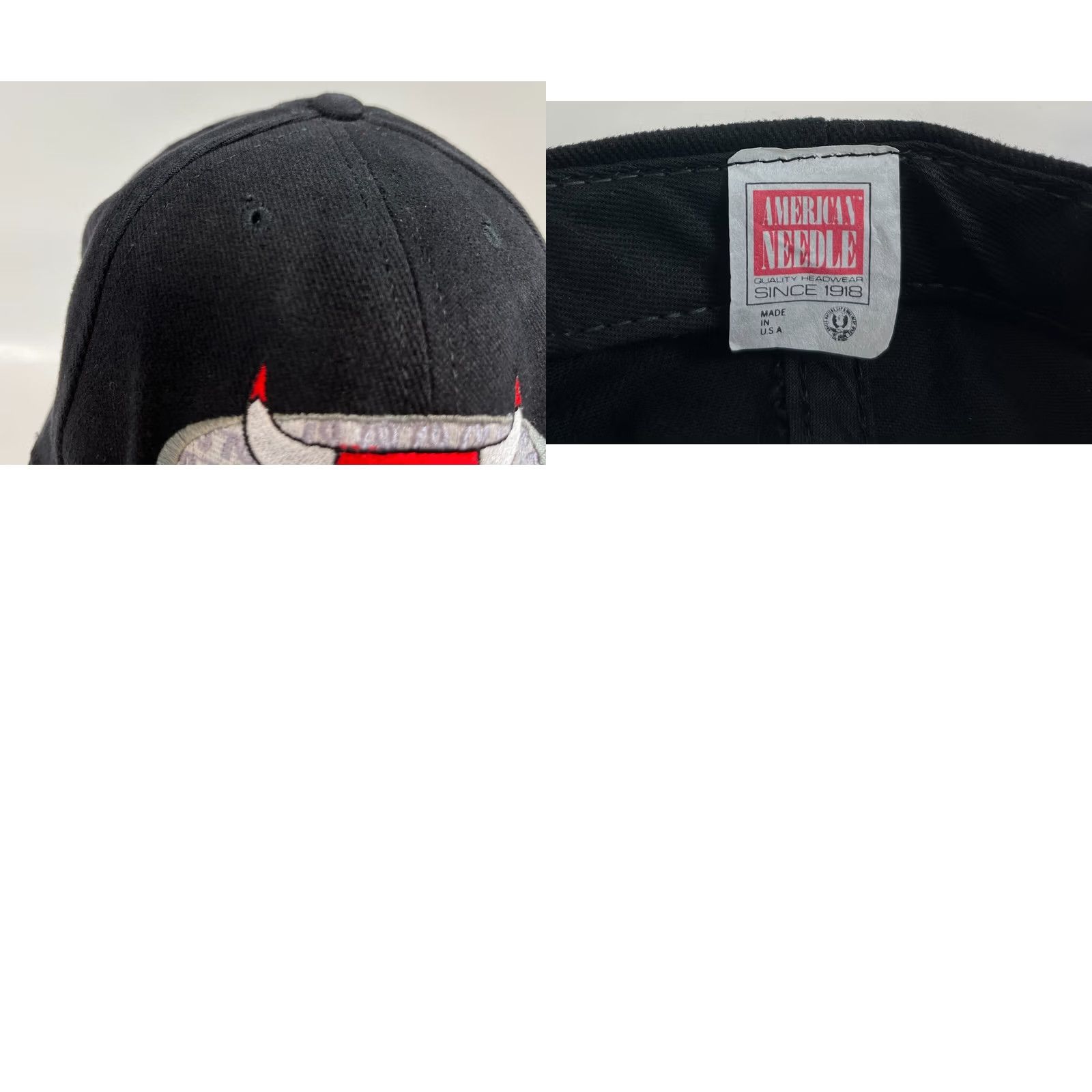American Needle VINTAGE American Needle Chicago Bulls Snapback Hat Cap Men One Size Adjustable Black 90s Sports Vintage pre-owned cap Size ONE SIZE - 8 Thumbnail