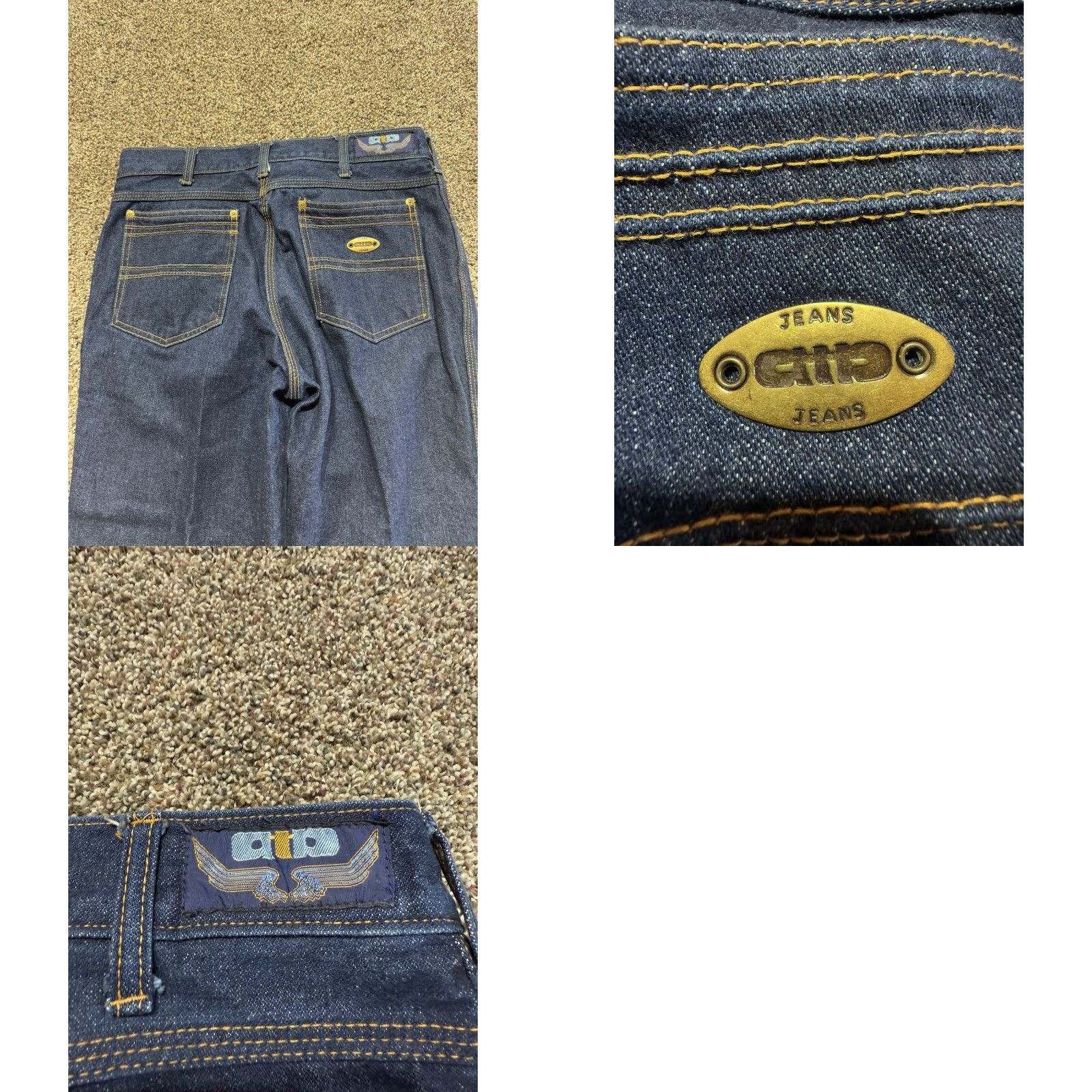 Denime VINTAGE Anthonys Jeans Men's 34 Tall Blue Denim 90s Raw Hem 34x37 5-Pocket Straight Size US 34 / EU 50 - 9 Thumbnail