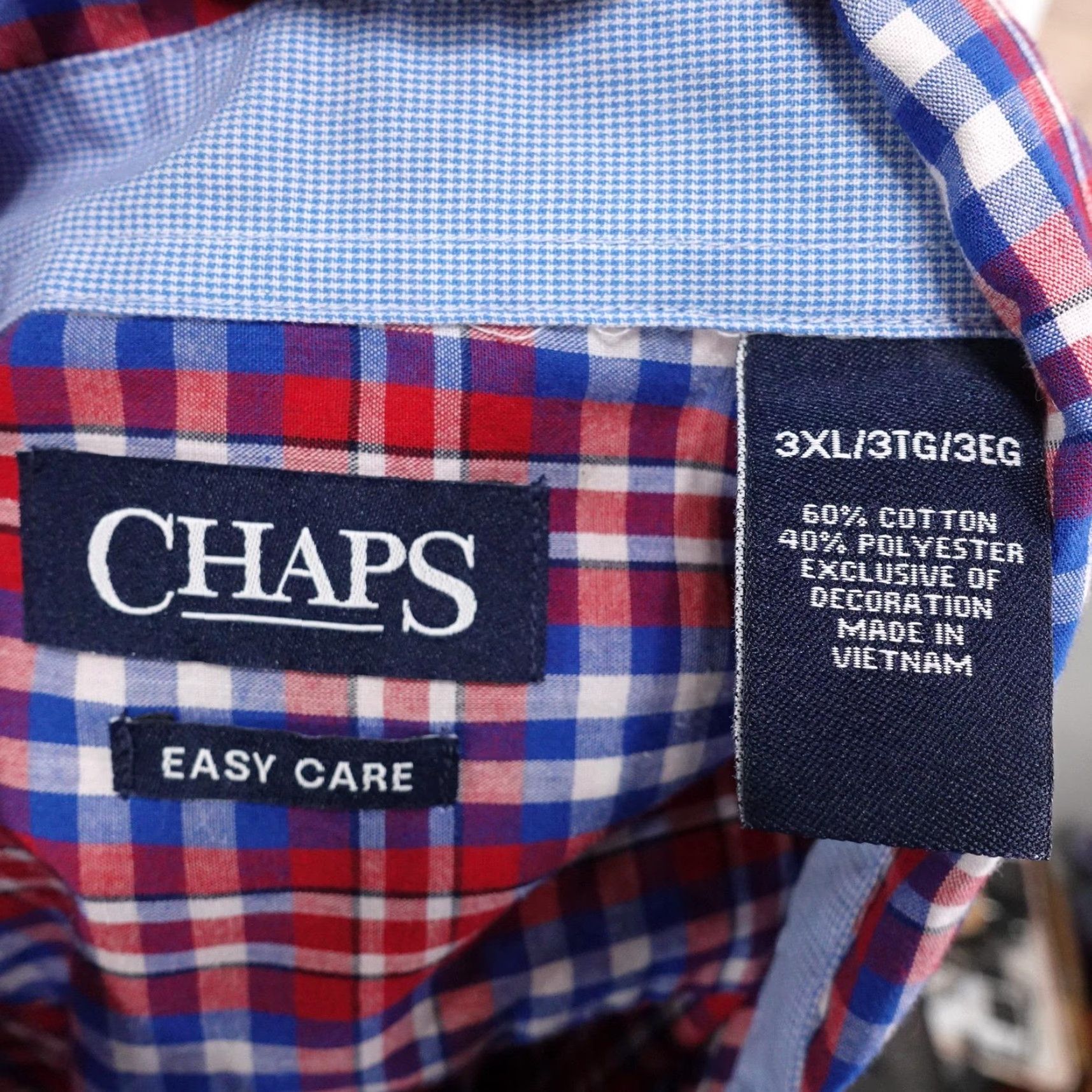Chaps Chaps Shirt Mens 3XL Red Blue Plaid Short Sleeve Button Front Easy Care Size US XXL / EU 58 / 5 - 6 Thumbnail