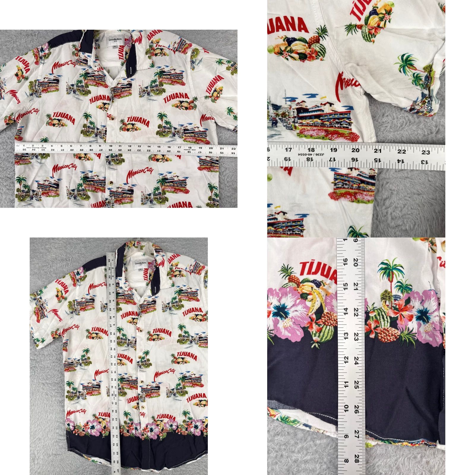 Vintage VINTAGE Goodfellow & Co Shirt Men XL White Floral Palm Hawaiian Rayon Casual Summer Mens Size US XL / EU 56 / 4 - 8 Thumbnail